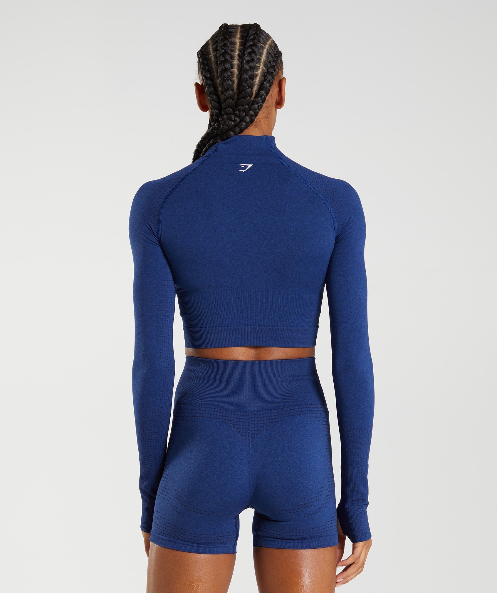 Blue Women's Gymshark Vital Seamless 2.0 High Neck Midi Tops | WEXHSQ-725