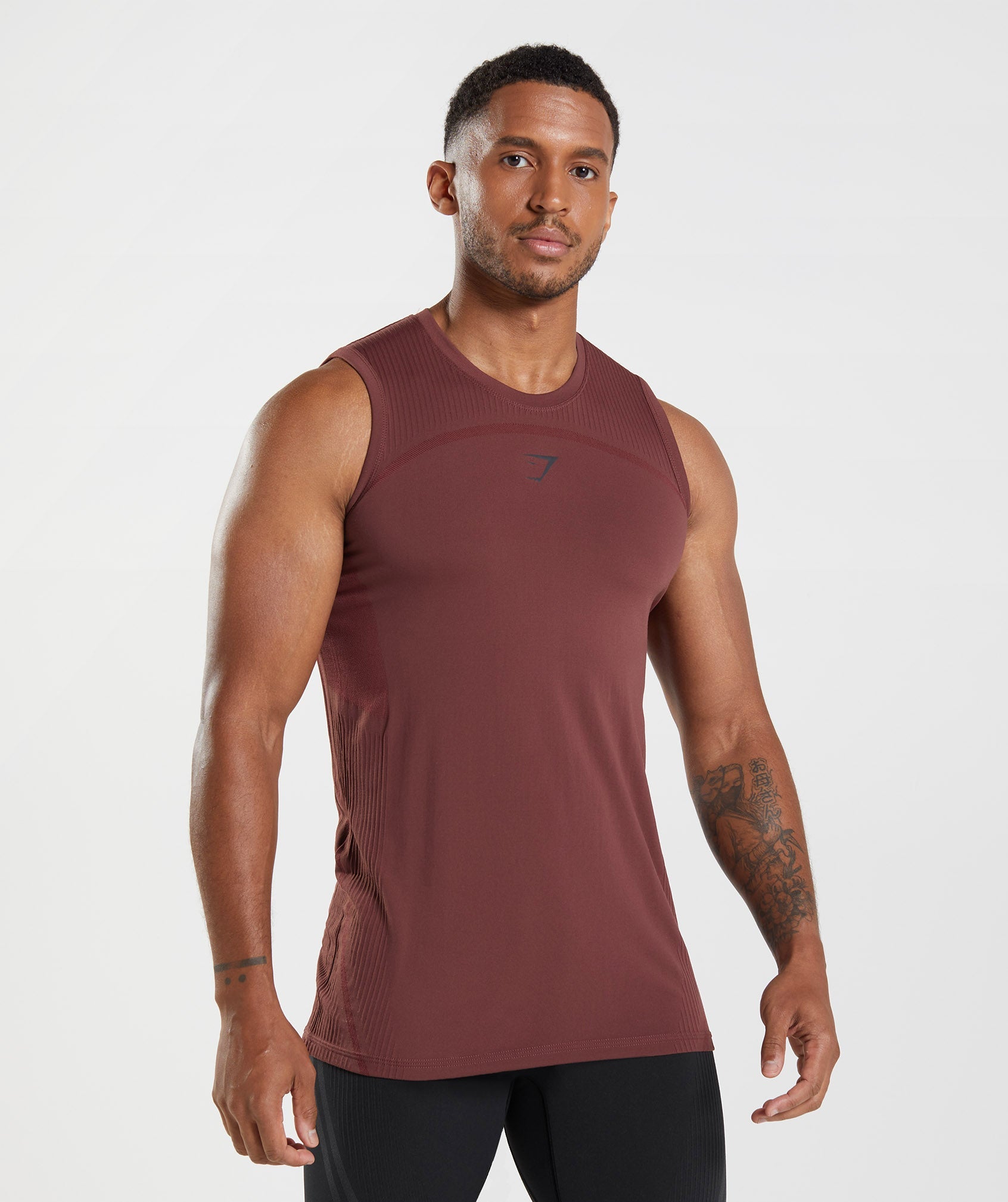 Brown Men\'s Gymshark 315 Seamless Tanks | XLWTEJ-249