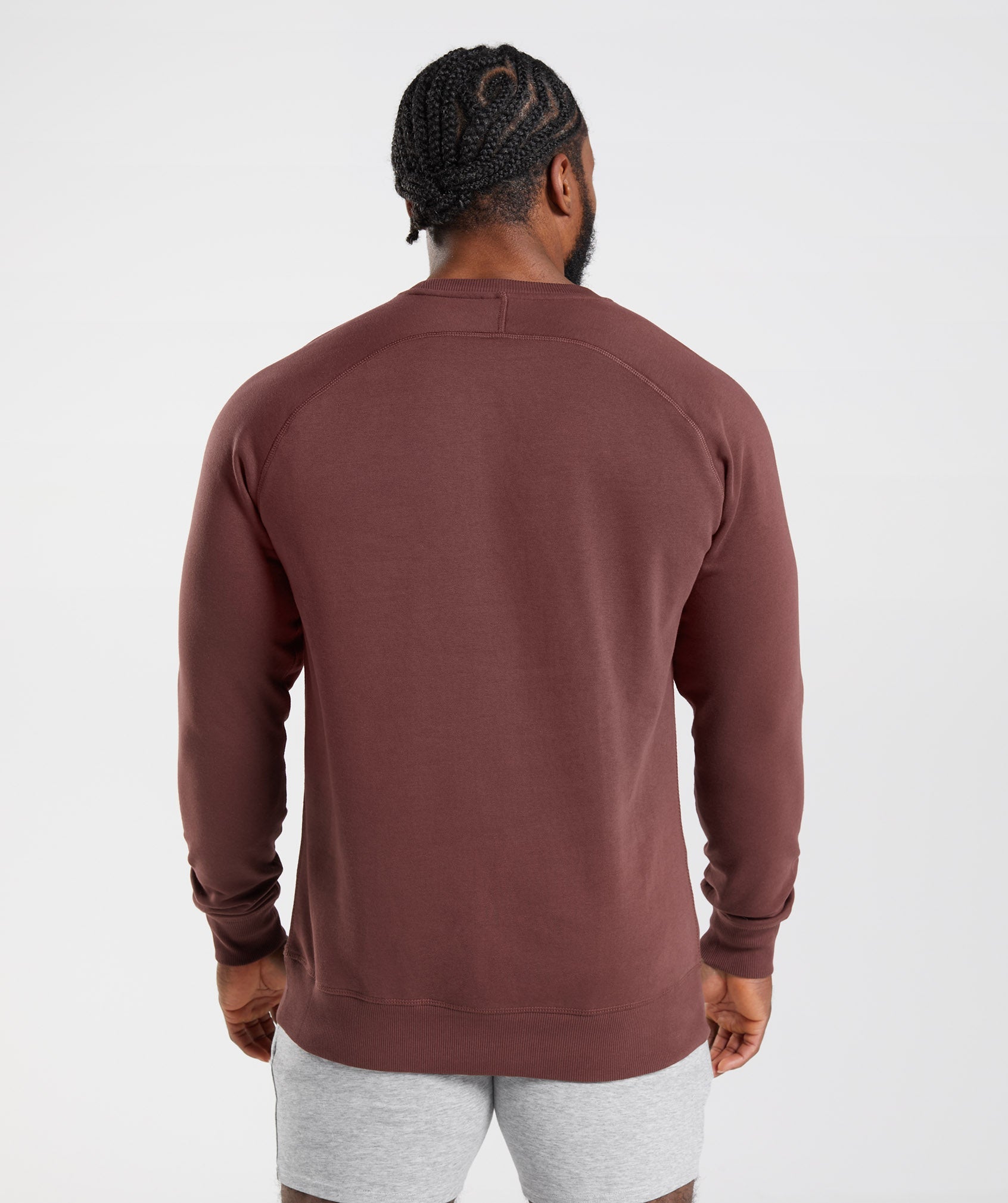 Brown Men's Gymshark Crest Sweatshirts | PRQWMT-563