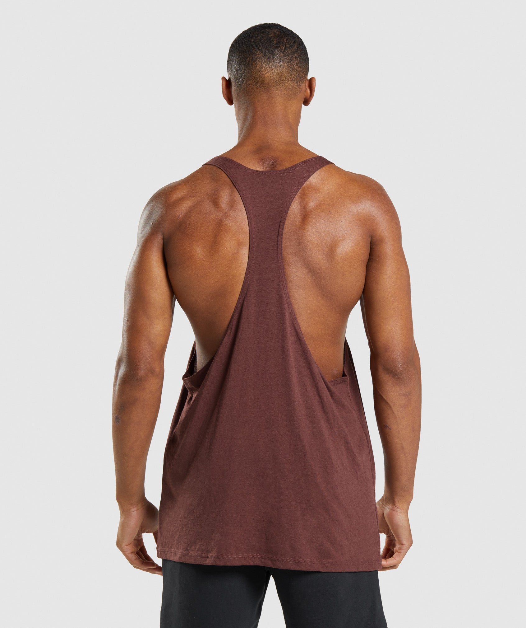 Brown Men's Gymshark Legacy Stringer Vest | YFVGMX-182