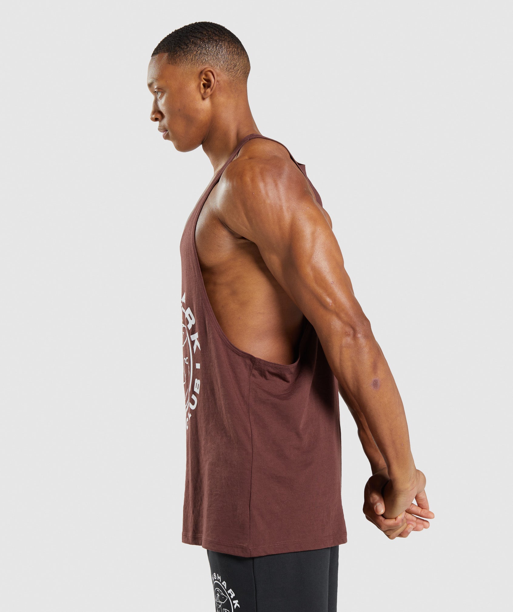 Brown Men's Gymshark Legacy Stringer Vest | YFVGMX-182