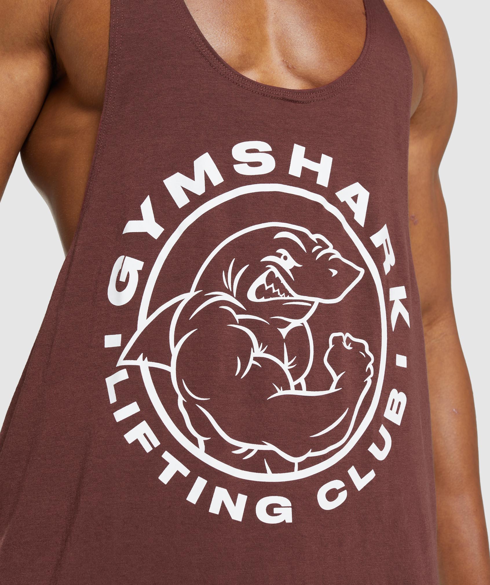 Brown Men's Gymshark Legacy Stringer Vest | YFVGMX-182