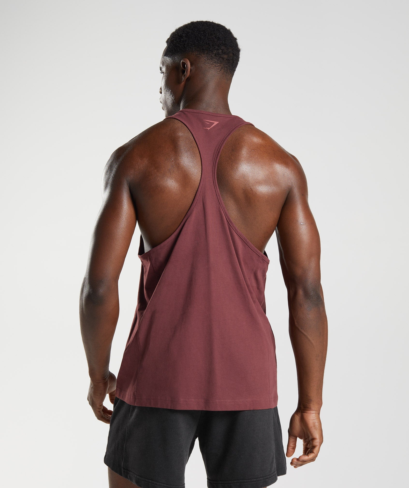 Brown Men's Gymshark Power Stringer Vest | UFSRLY-487