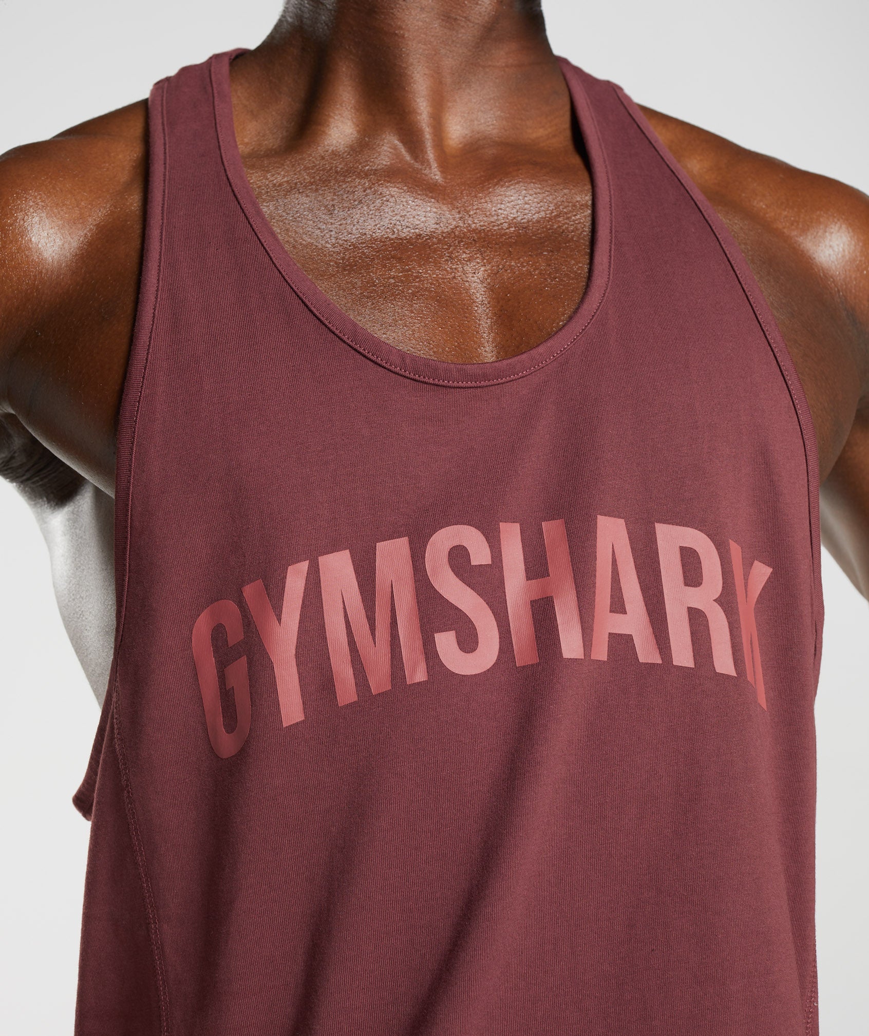 Brown Men's Gymshark Power Stringer Vest | UFSRLY-487