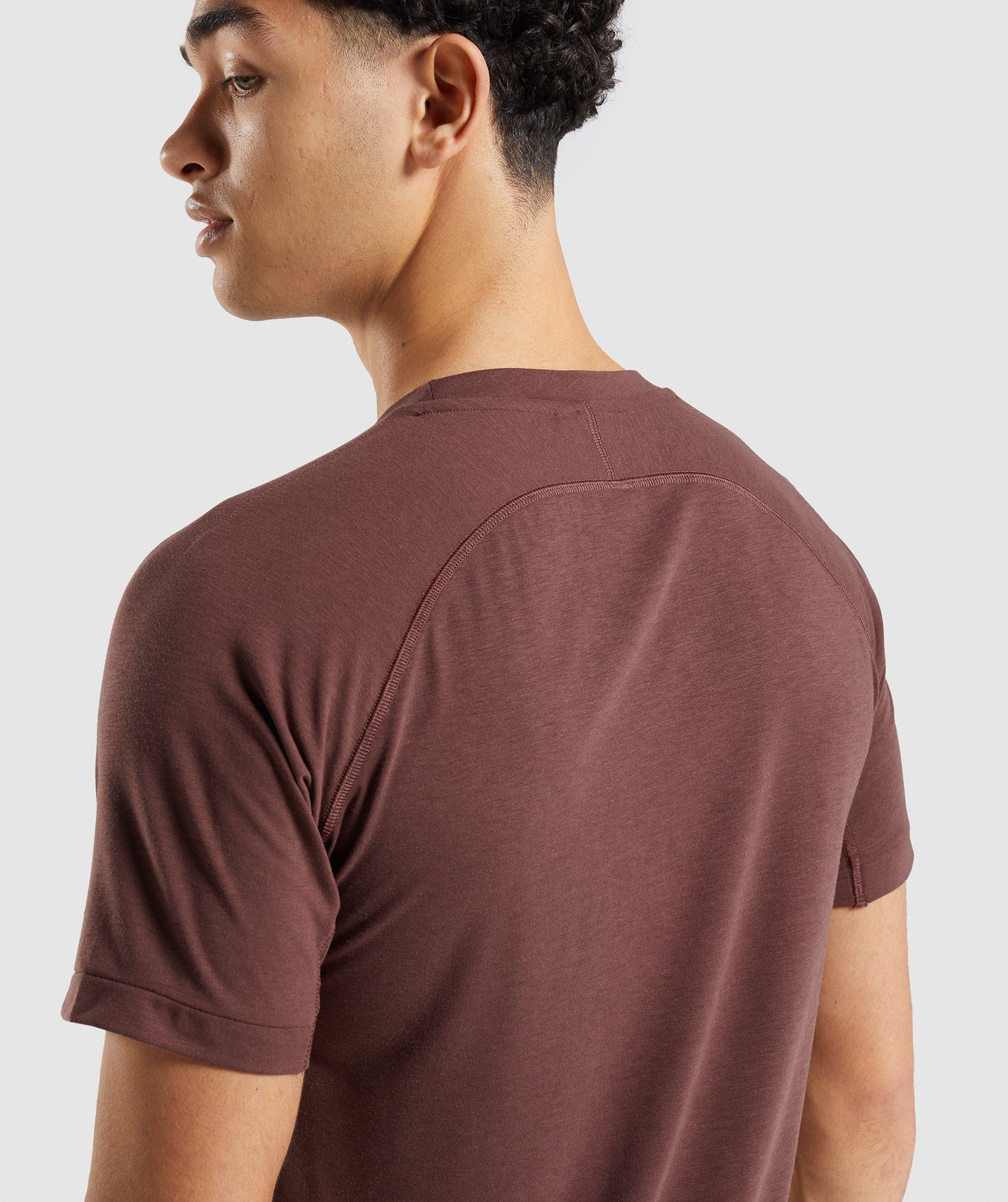 Brown Men's Gymshark Studio Amplify T Shirts | NDPBTF-418