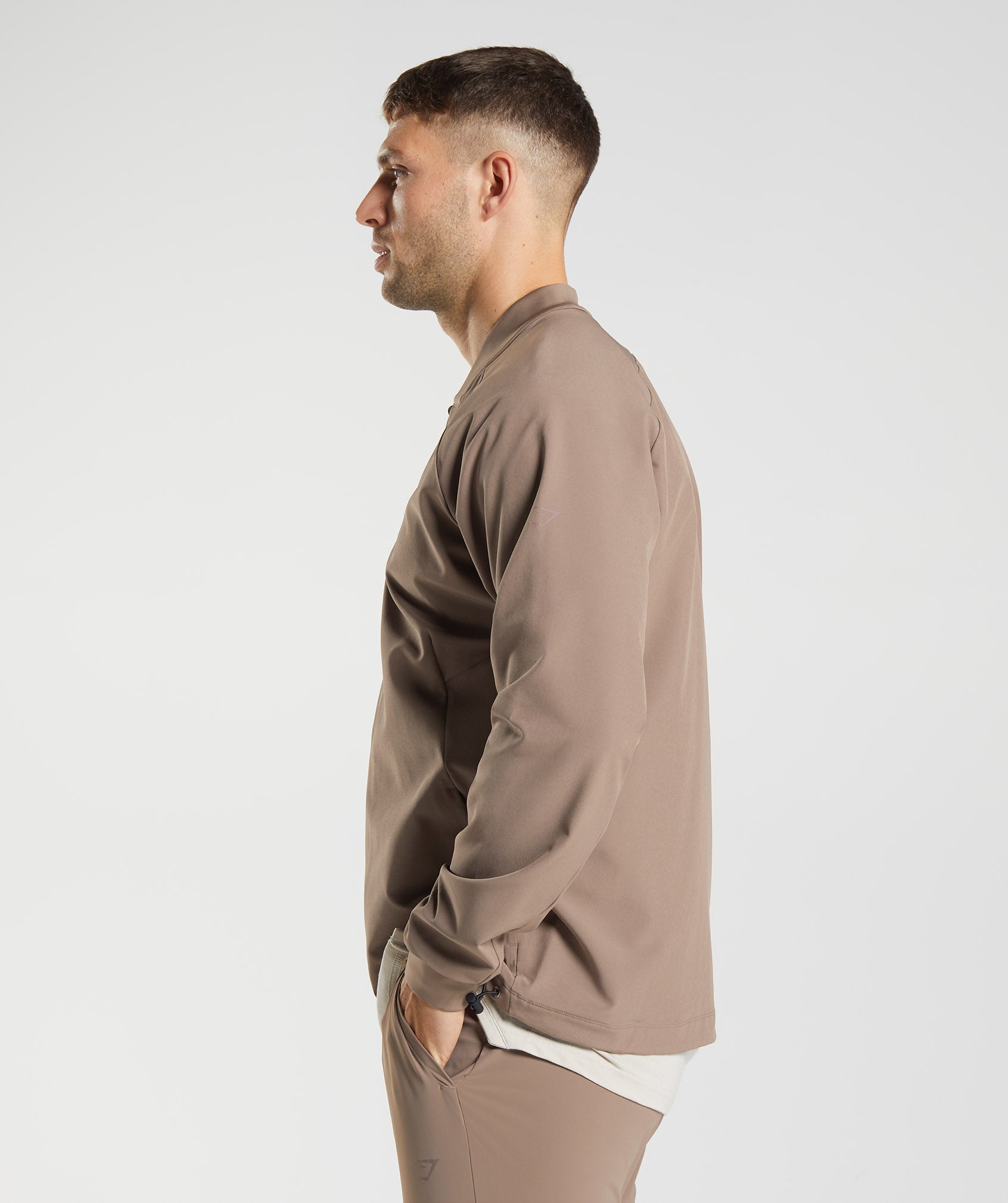 Brown Men's Gymshark Studio Jackets | HQEIXA-962