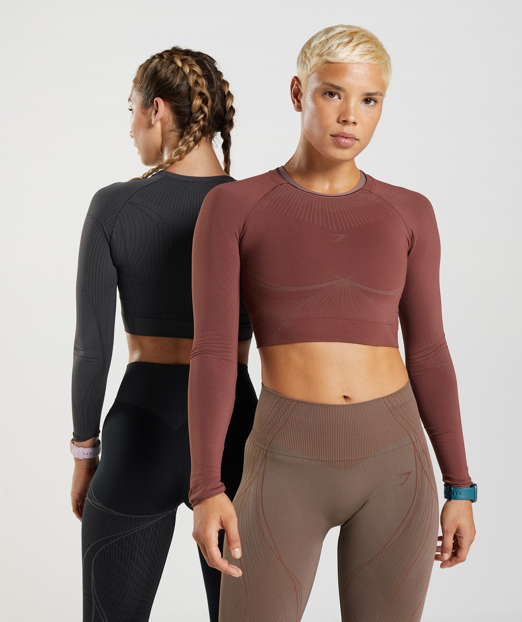 Brown Women's Gymshark Apex Seamless Crop Tops | GMFBJC-910