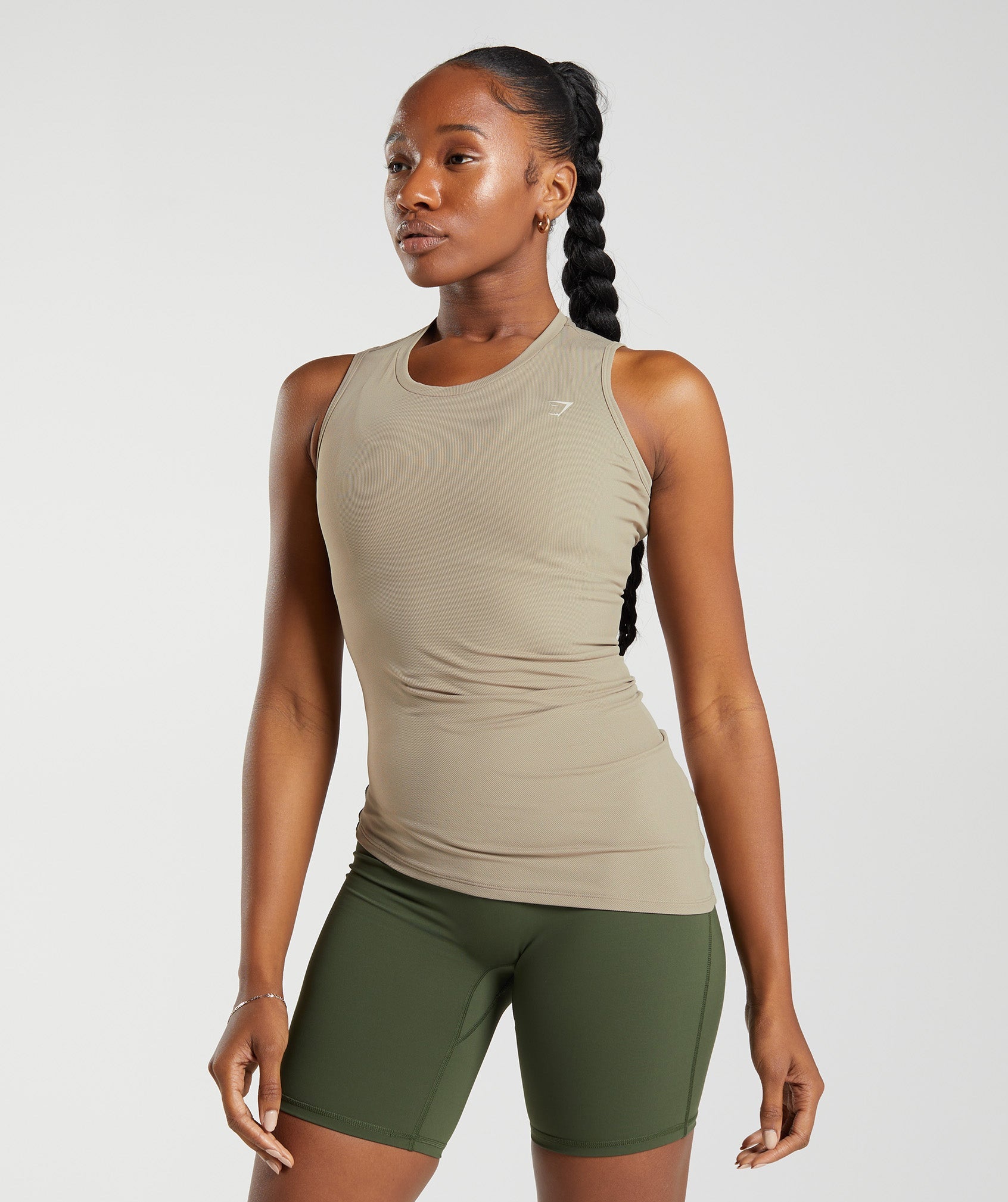 Brown Women's Gymshark Elevate Asymmetric Tanks | HOIFLR-201