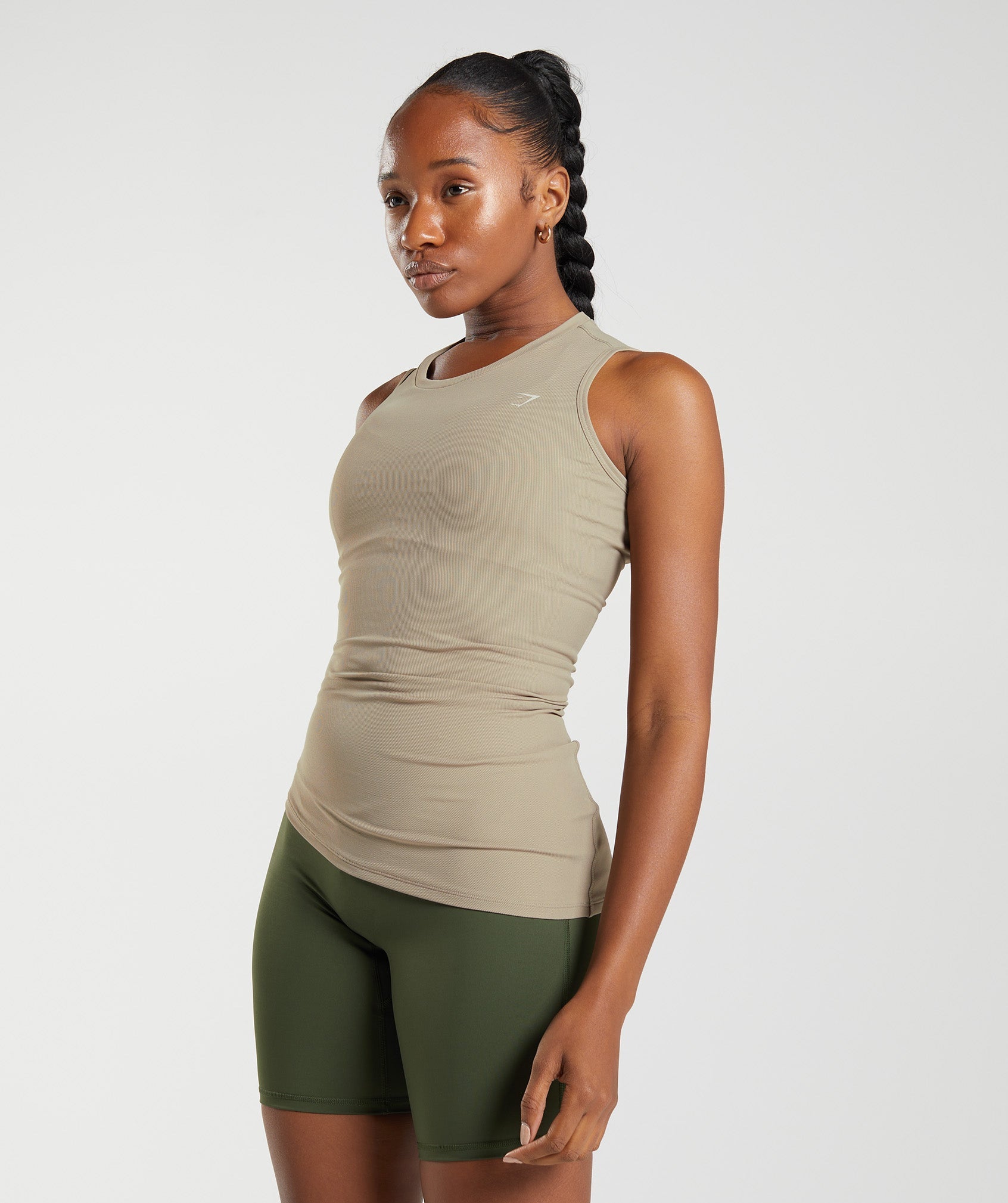 Brown Women's Gymshark Elevate Asymmetric Tanks | HOIFLR-201