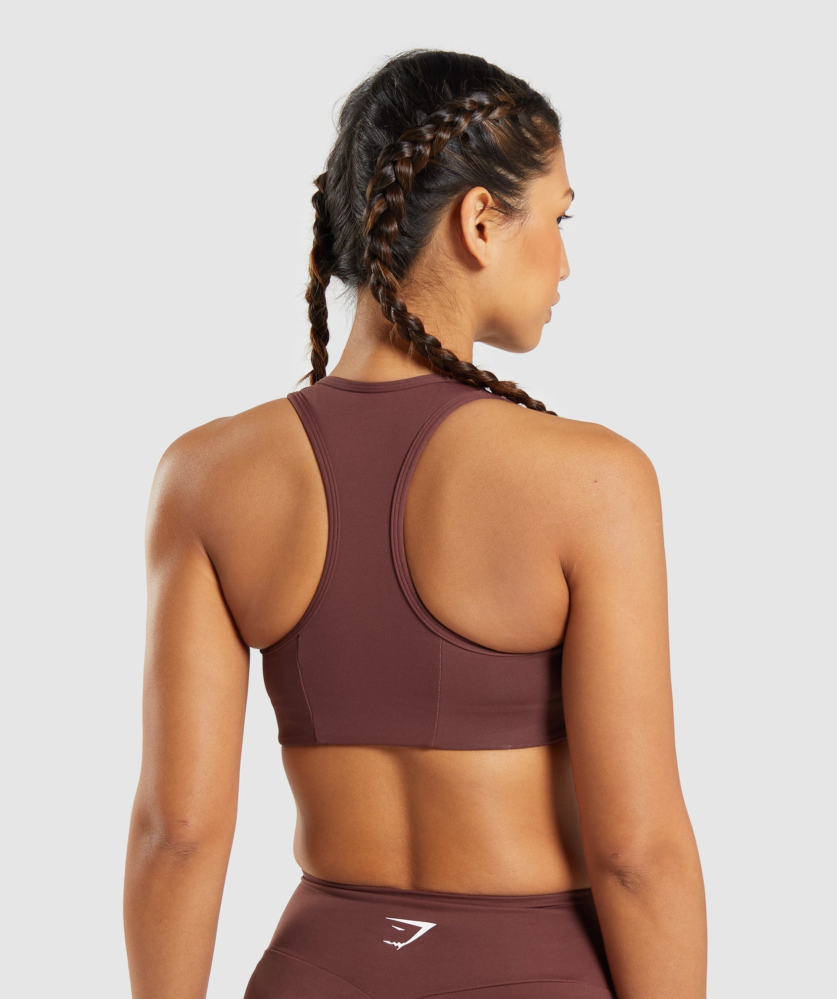 Brown Women's Gymshark Essential Racer Back Sports Bra | BWDCZM-365