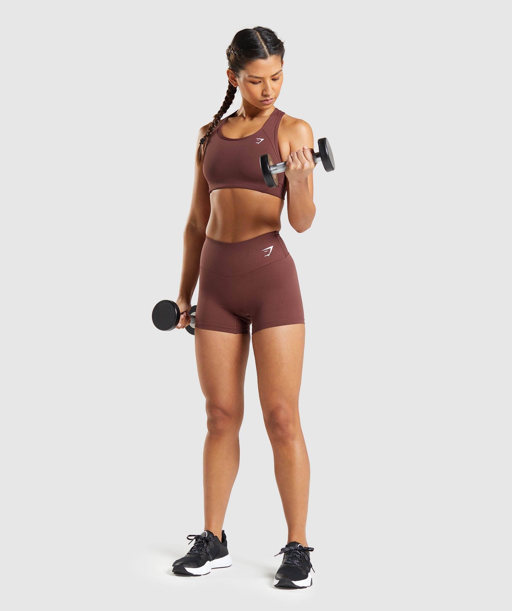 Brown Women's Gymshark Essential Racer Back Sports Bra | BWDCZM-365