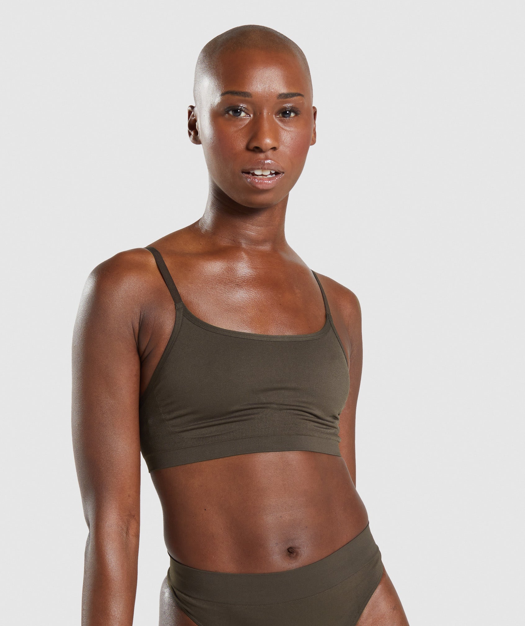 Brown Women\'s Gymshark Seamless Scoop Neck Underwear | QMRGVA-678