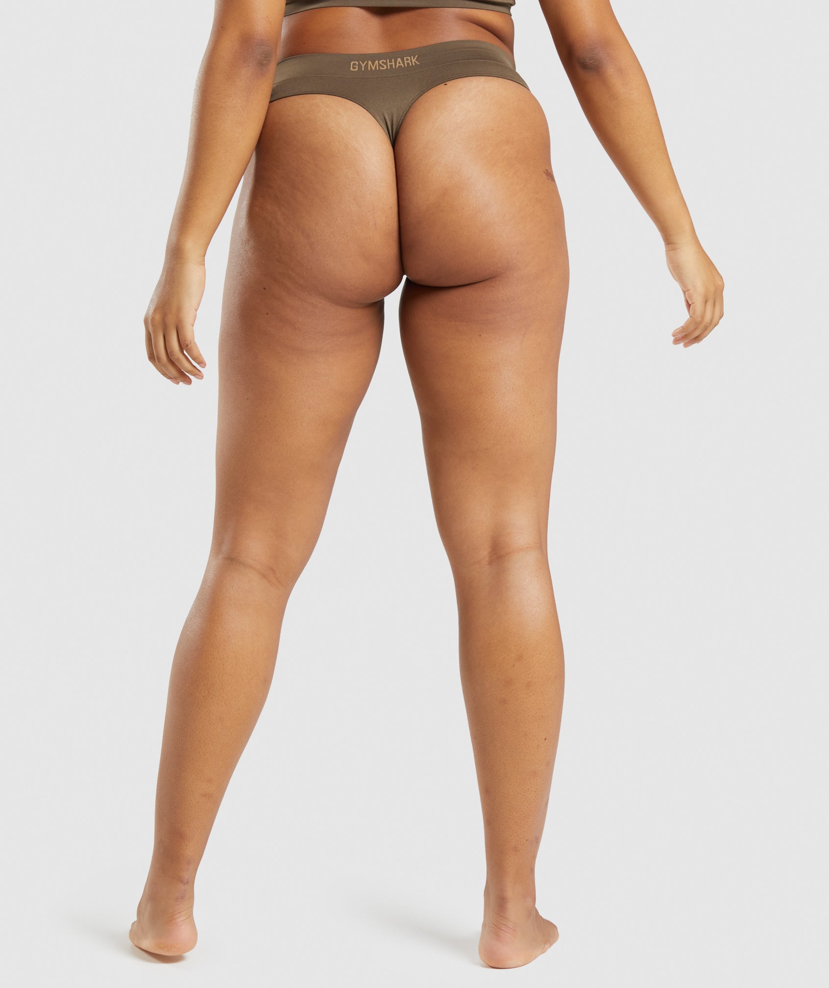 Brown Women's Gymshark Seamless Thong Underwear | MRPUZK-369