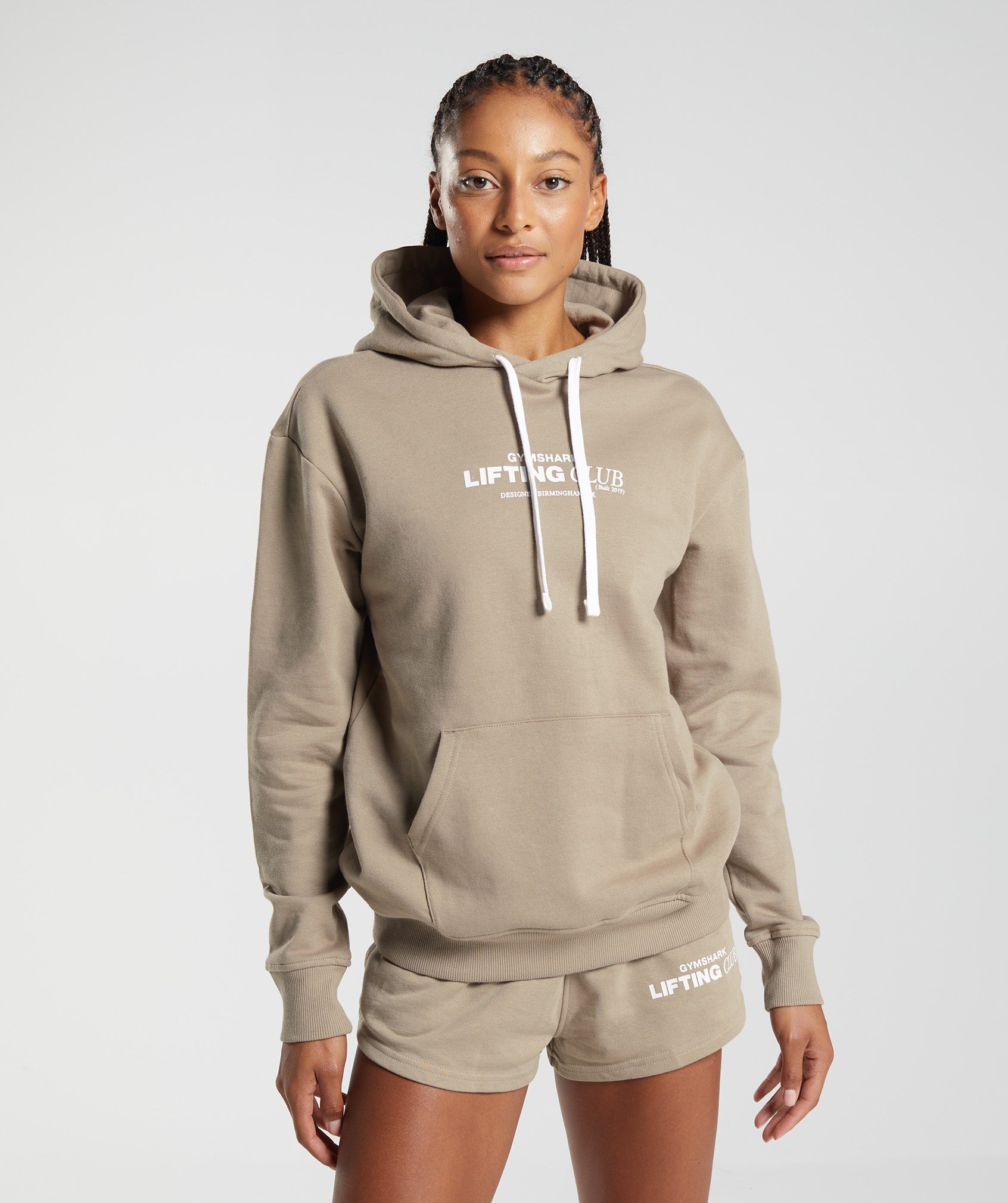 Brown Women\'s Gymshark Social Club Oversized Hoodie | KRLXOI-785