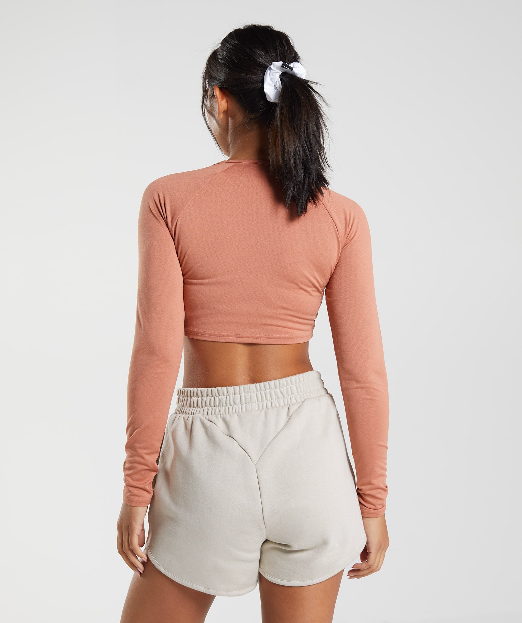 Brown Women's Gymshark Training Long Sleeve Crop Tops | RCLVEP-429