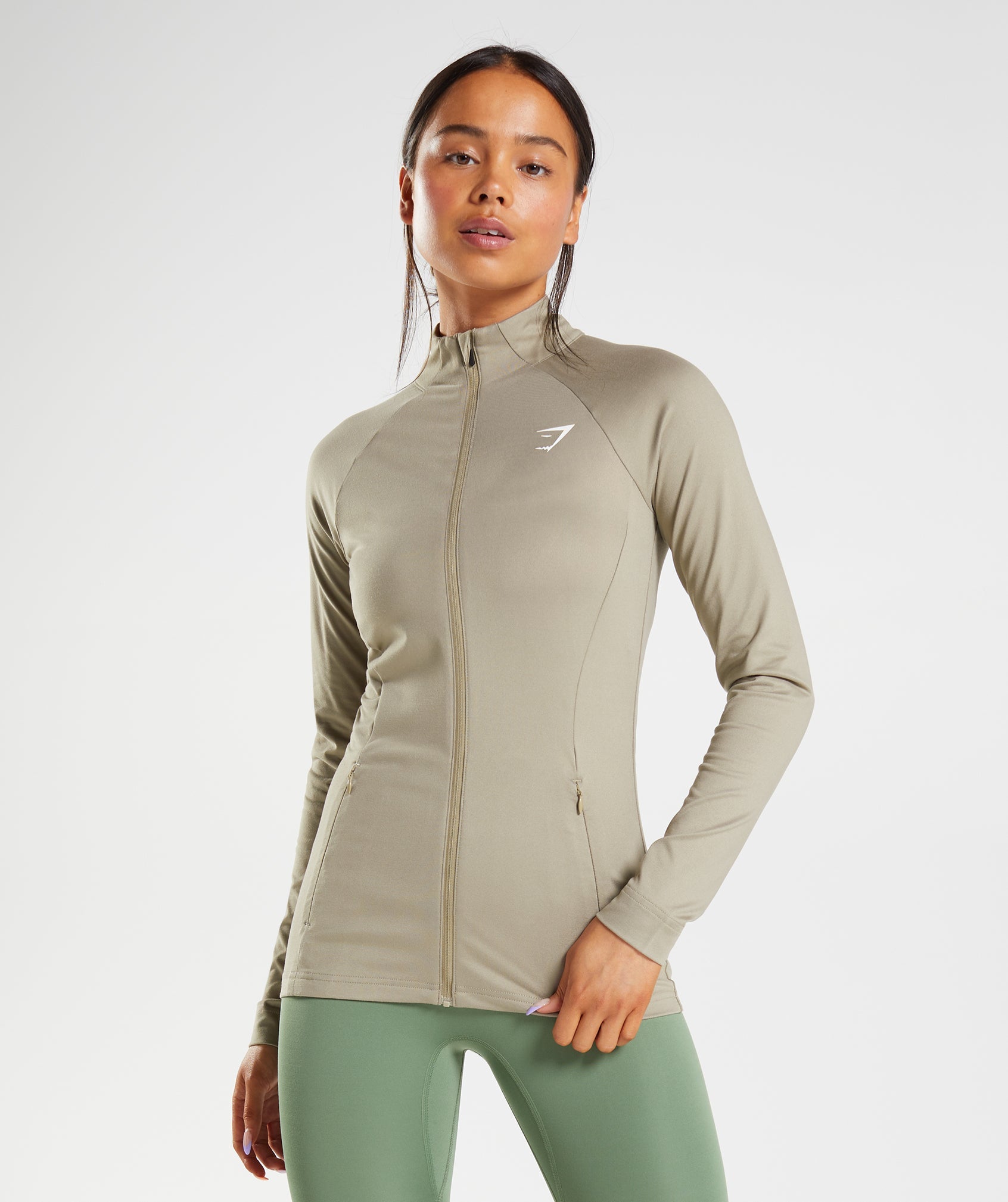 Brown Women\'s Gymshark Training Zip Up Jackets | ACKSEG-284