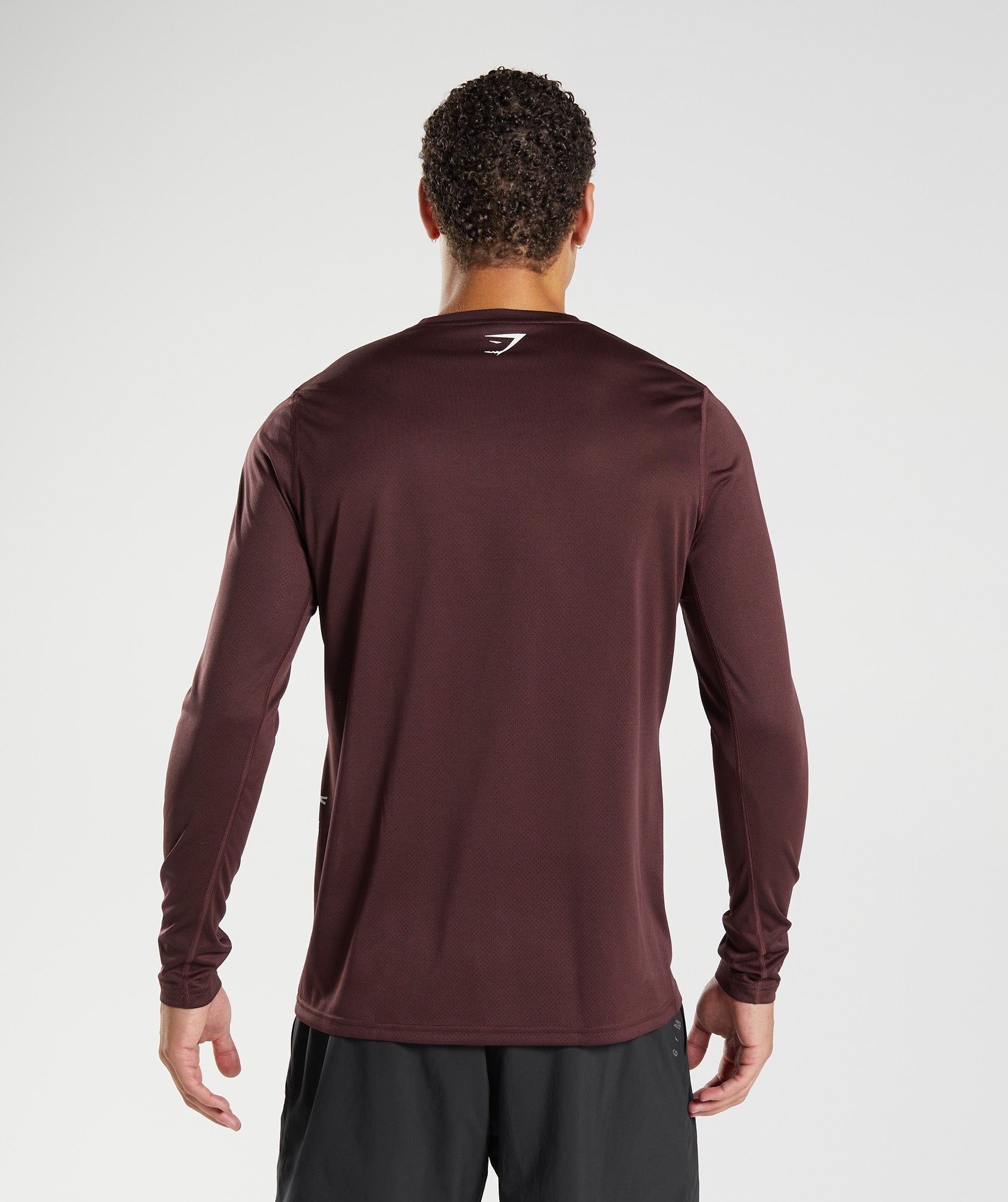 Burgundy / Black Men's Gymshark Sport Long Sleeve T Shirts | EQNAJC-569