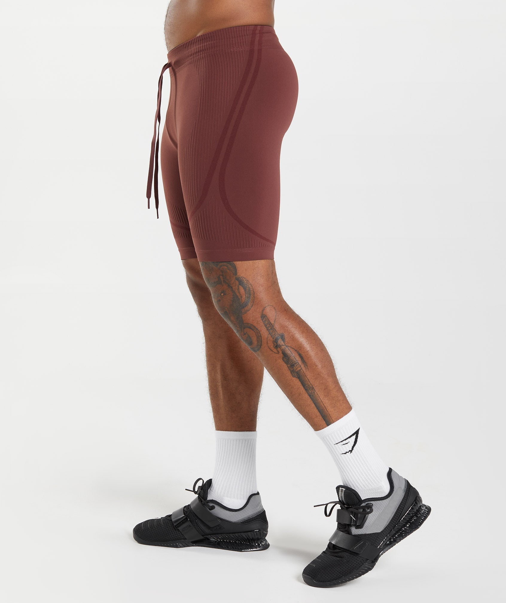 Burgundy Men's Gymshark 315 Seamless 1/2 Shorts | BAIYPF-436