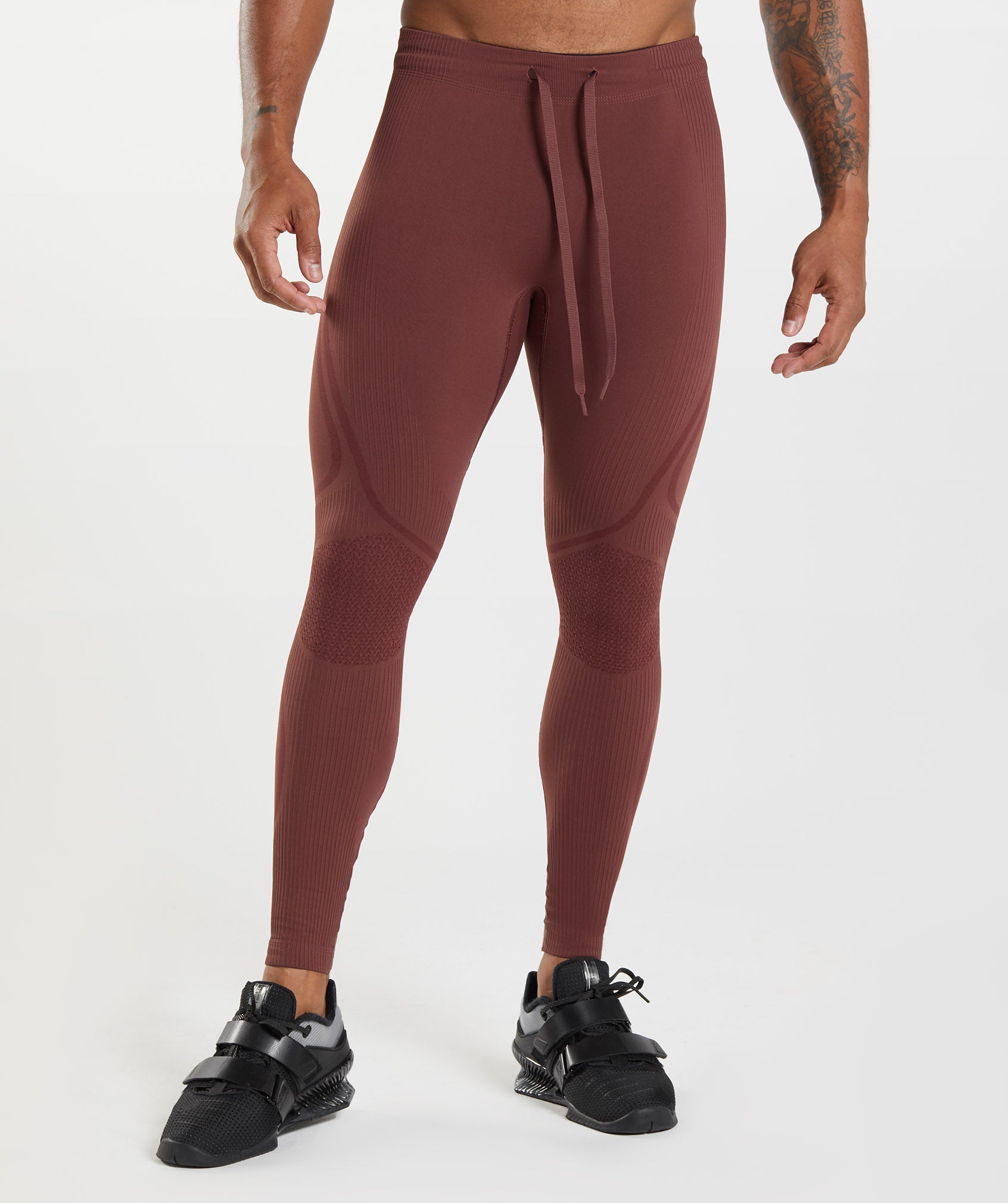 Burgundy Men\'s Gymshark 315 Seamless Tights Leggings | DZWLCA-895