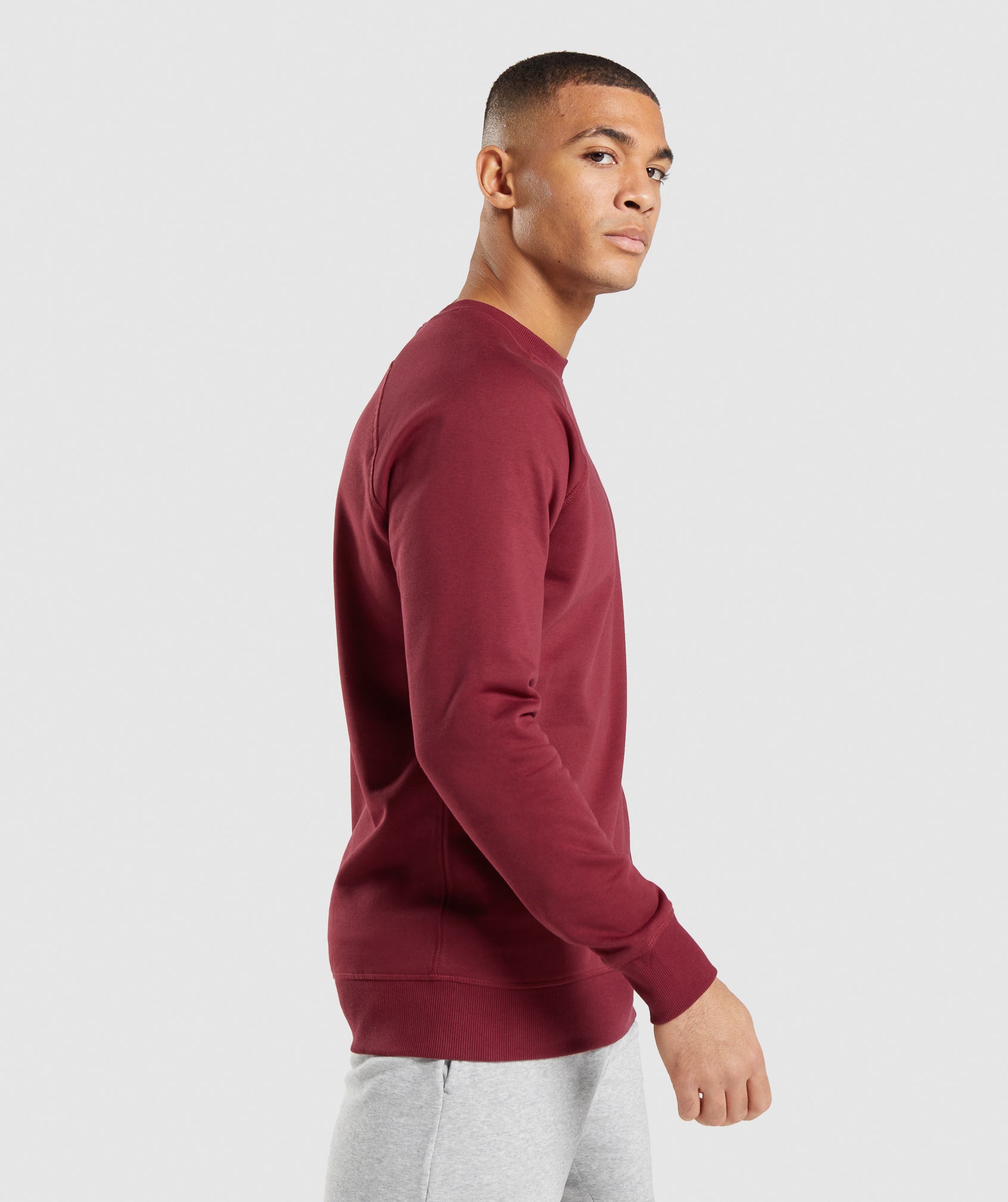 Burgundy Men's Gymshark Crest Sweatshirts | GIBHEN-648