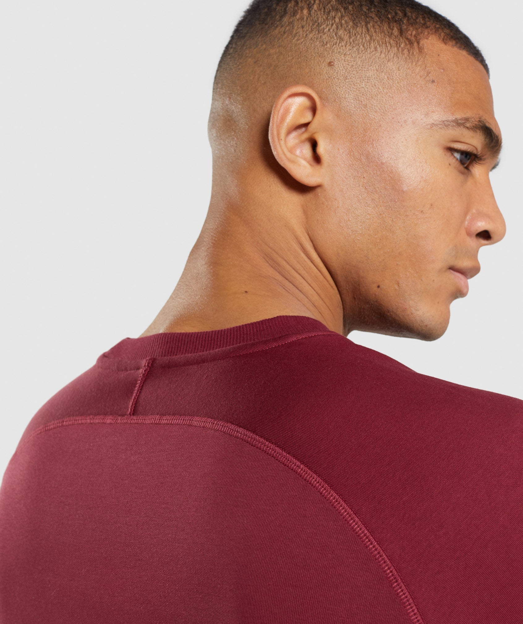 Burgundy Men's Gymshark Crest Sweatshirts | GIBHEN-648