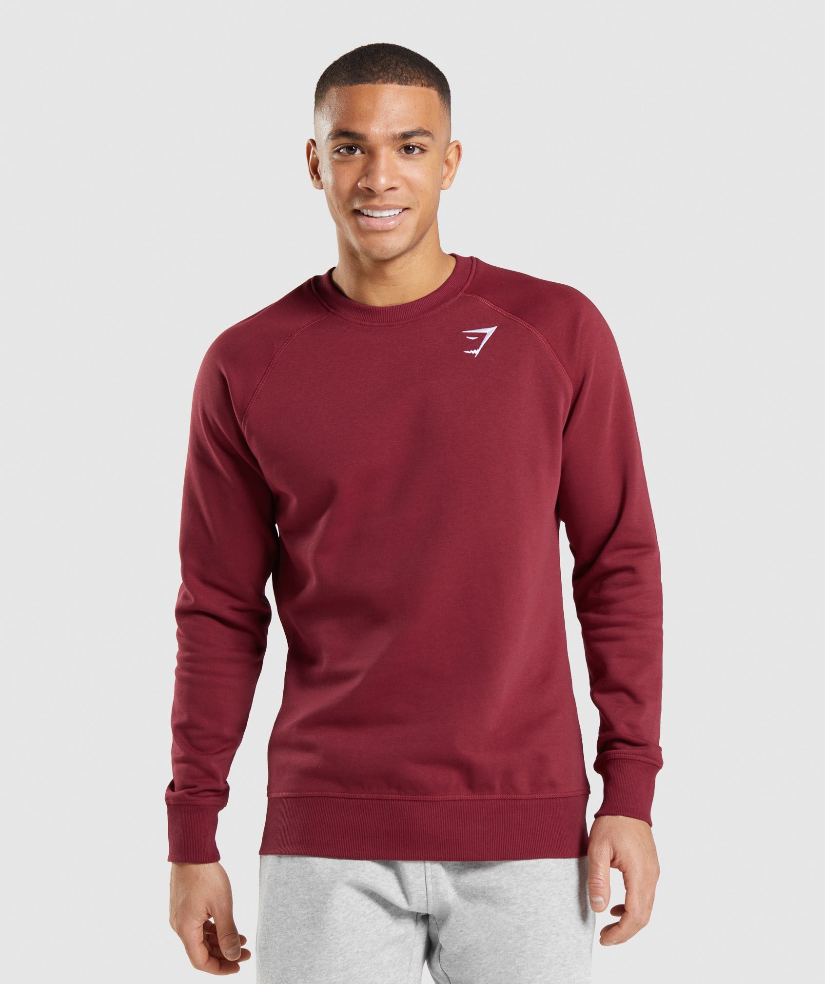 Burgundy Men\'s Gymshark Crest Sweatshirts | GIBHEN-648