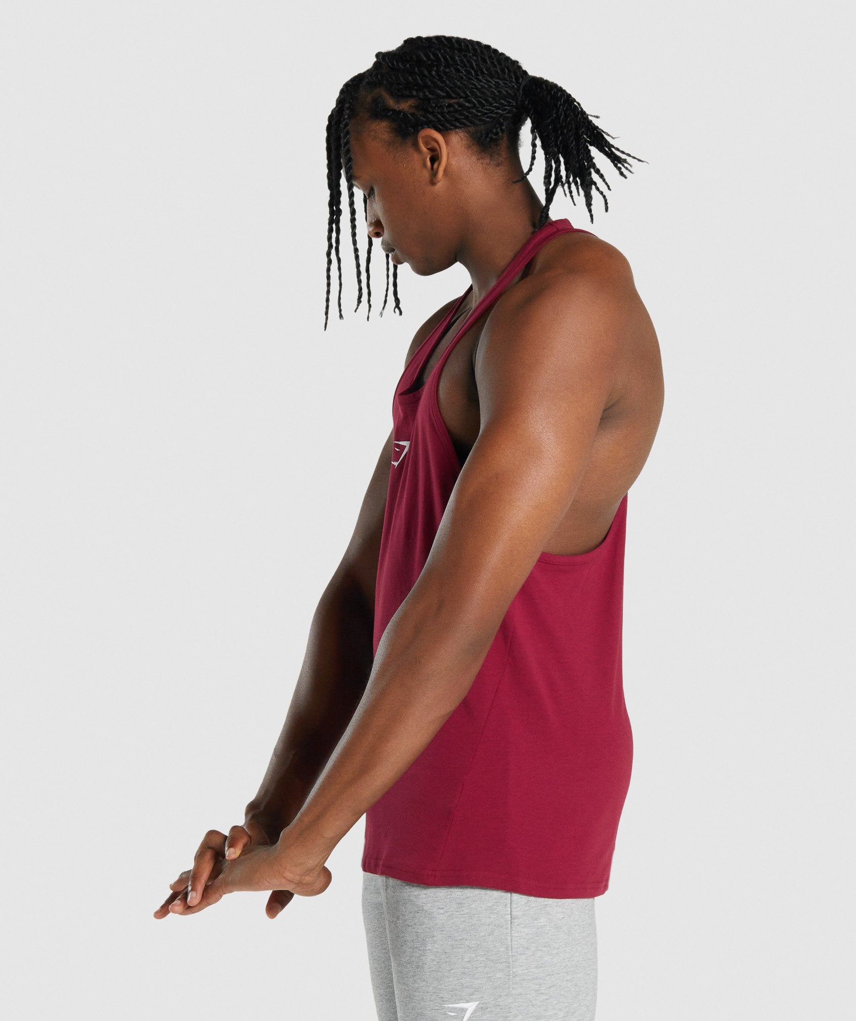 Burgundy Men's Gymshark Critical 2.0 Stringer Vest | OVYSAW-732