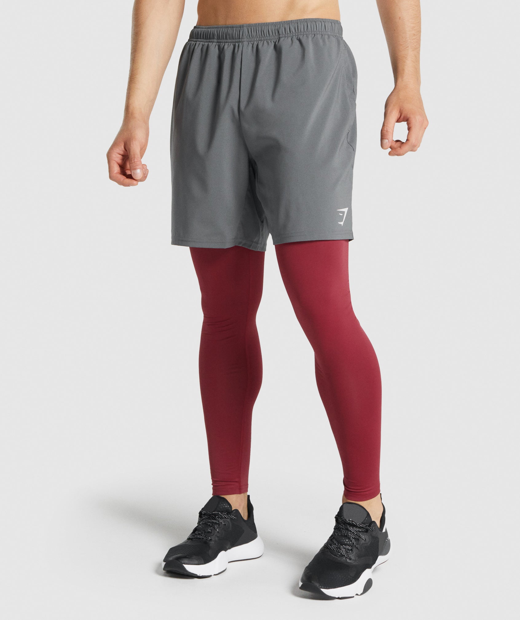 Burgundy Men's Gymshark Element Baselayer Leggings | YHNXVU-980