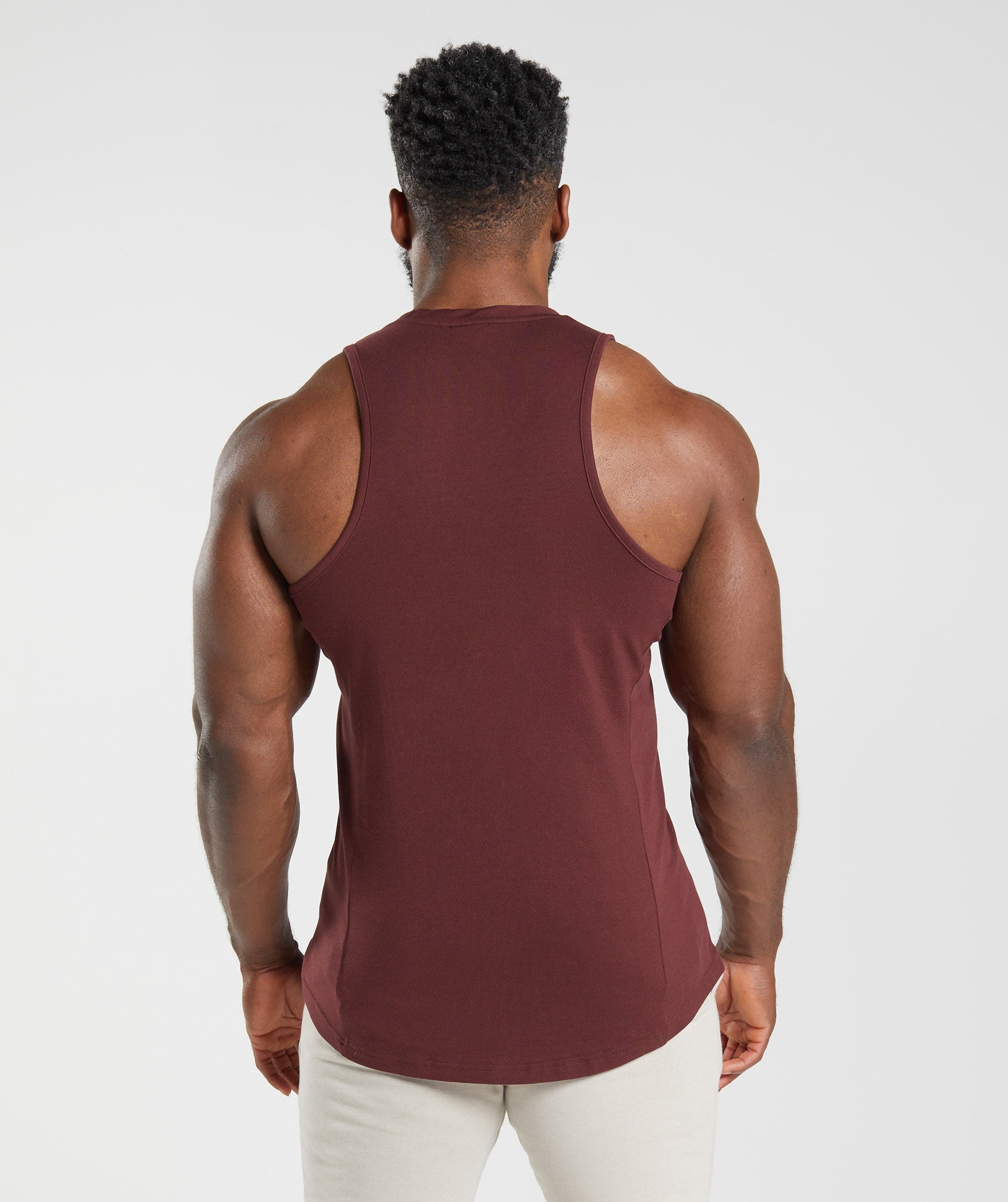 Burgundy Men's Gymshark React Tanks | UCHVFJ-473