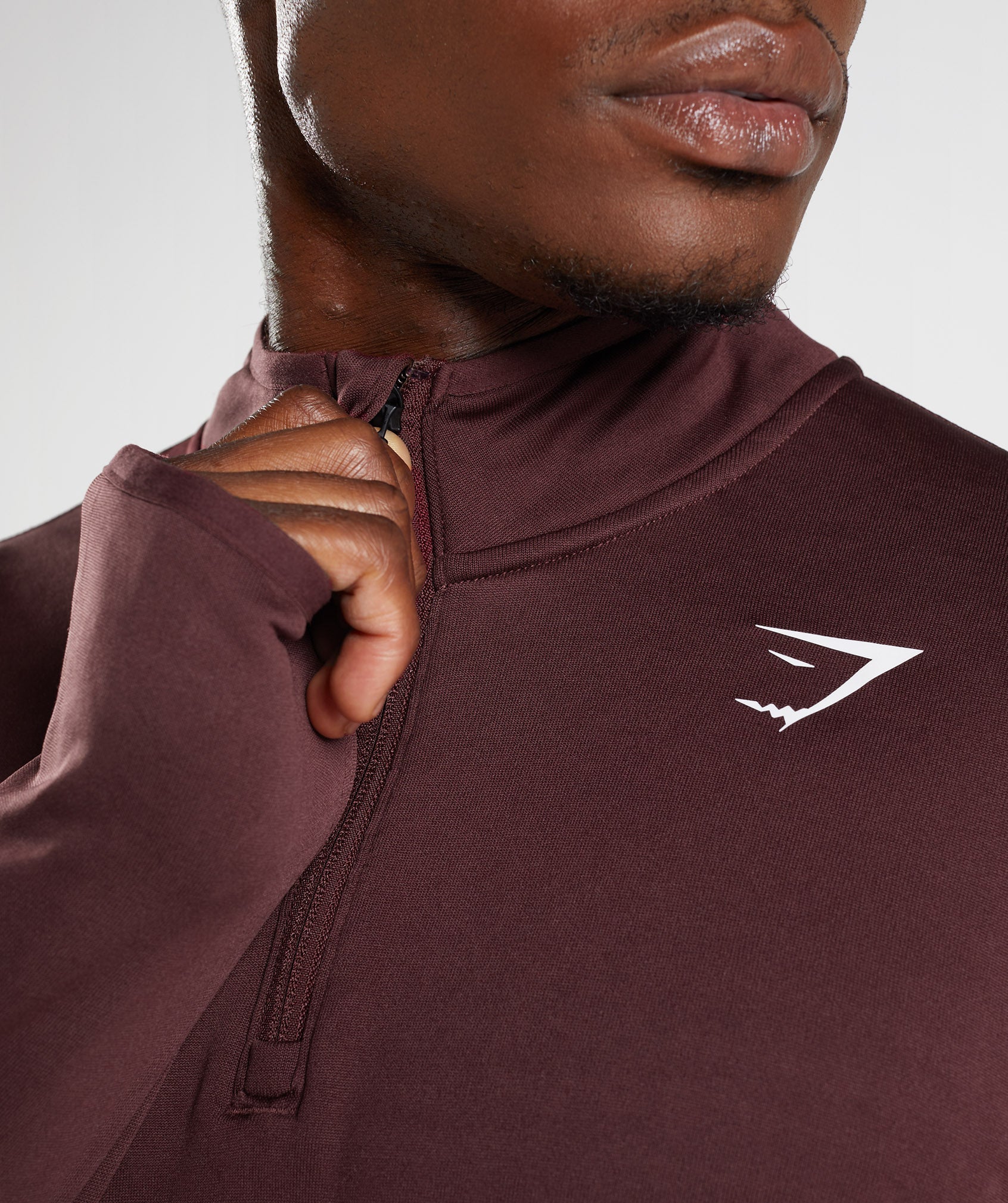 Burgundy Men's Gymshark Sport 1/4 Zip Tops | MJHDYF-219