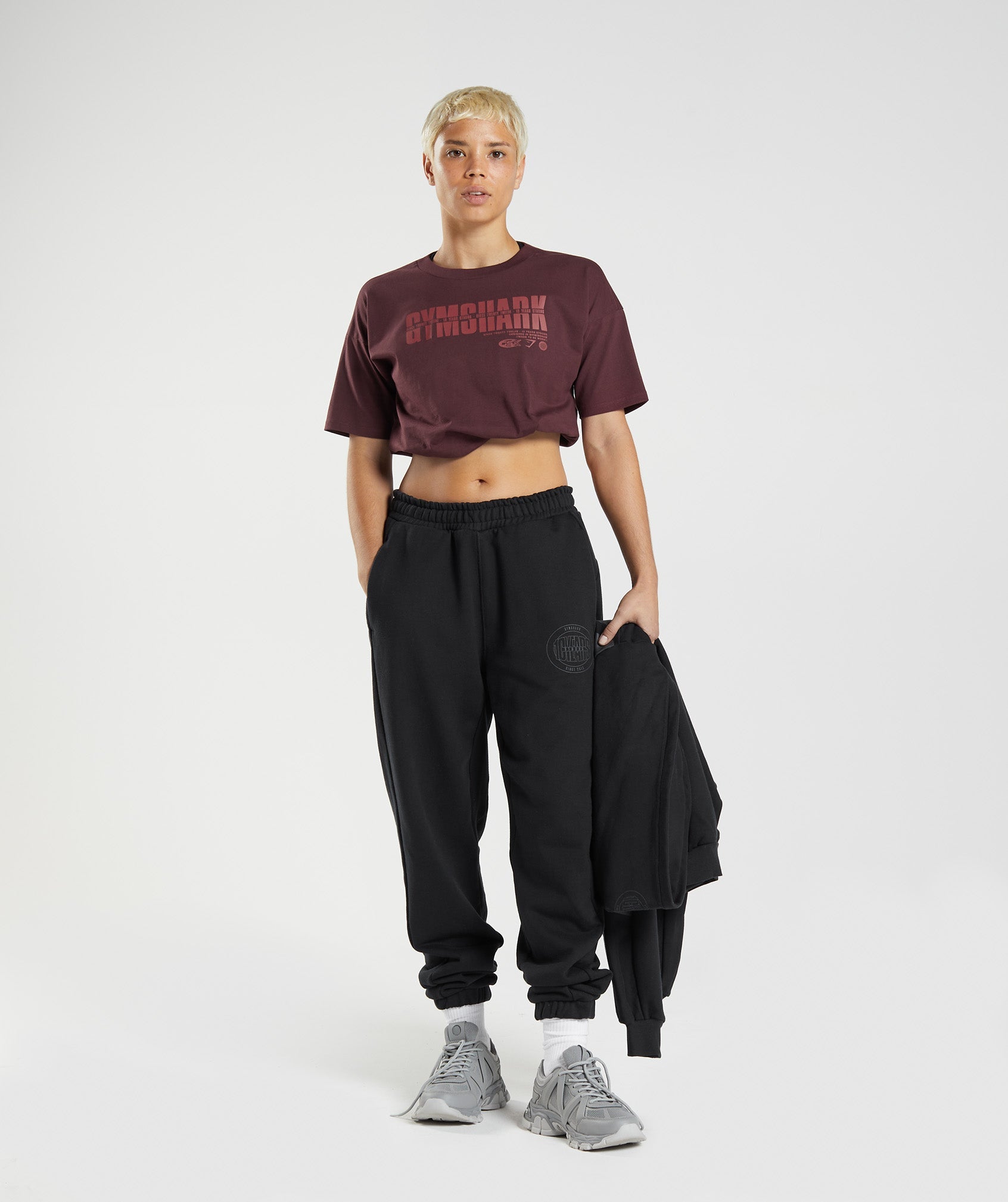 Burgundy Women's Gymshark GS10 Year Midi Tops | AUHCGF-238