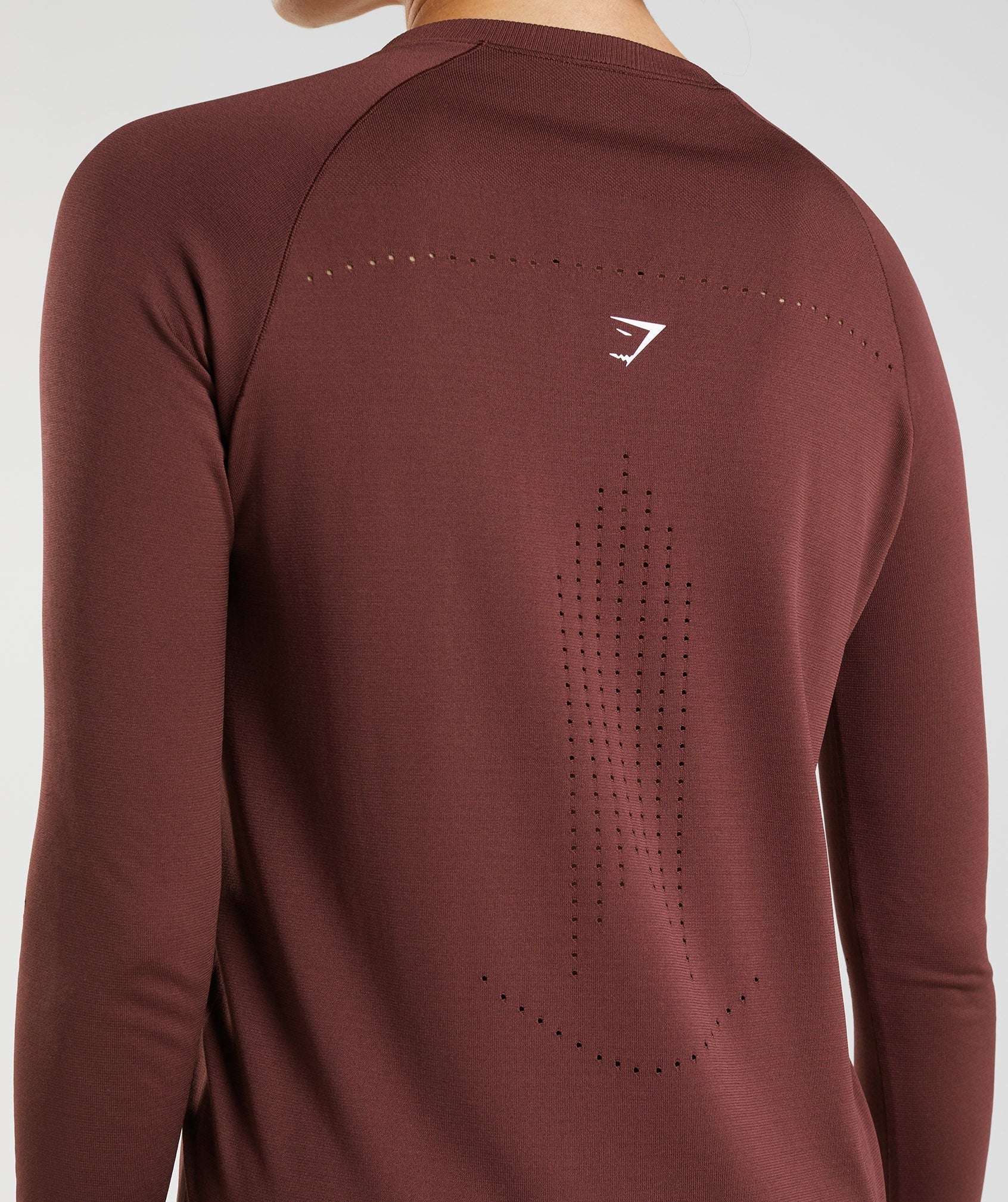 Burgundy Women's Gymshark Sweat Seamless Long Sleeve Tops | AXSEIV-851