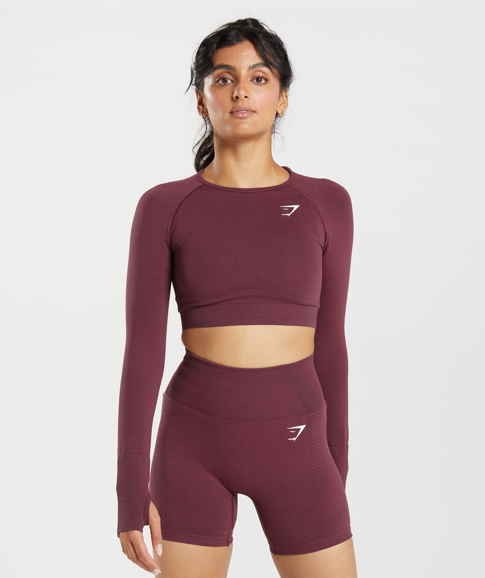 Burgundy Women\'s Gymshark Vital Seamless 2.0 Crop Tops | EGPTLM-204