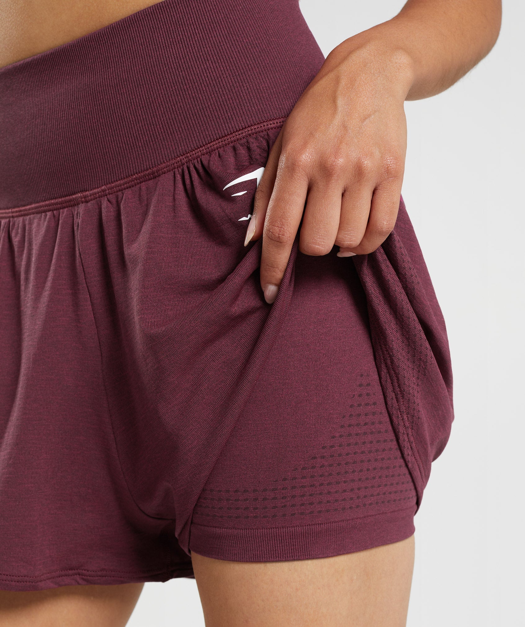 Burgundy Women's Gymshark Vital Seamless 2.0 2-in-1 Shorts | LHFADO-437