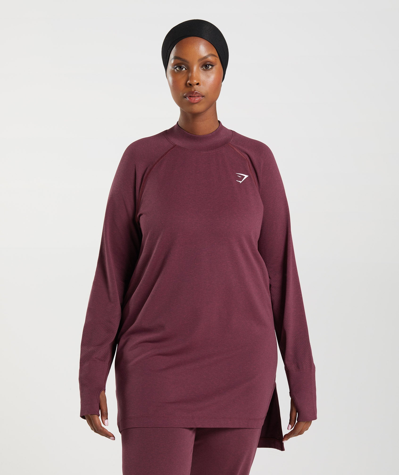 Burgundy Women\'s Gymshark Vital Seamless Long Line Tops | SEVCFX-269