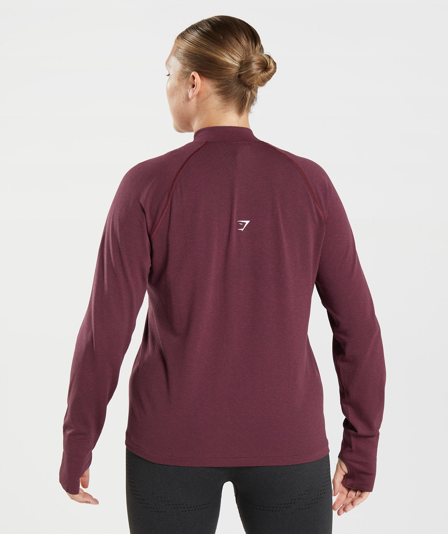 Burgundy Women's Gymshark Vital Seamless 2.0 1/2 Zip Pullover Sweatshirts | SLRVHT-503