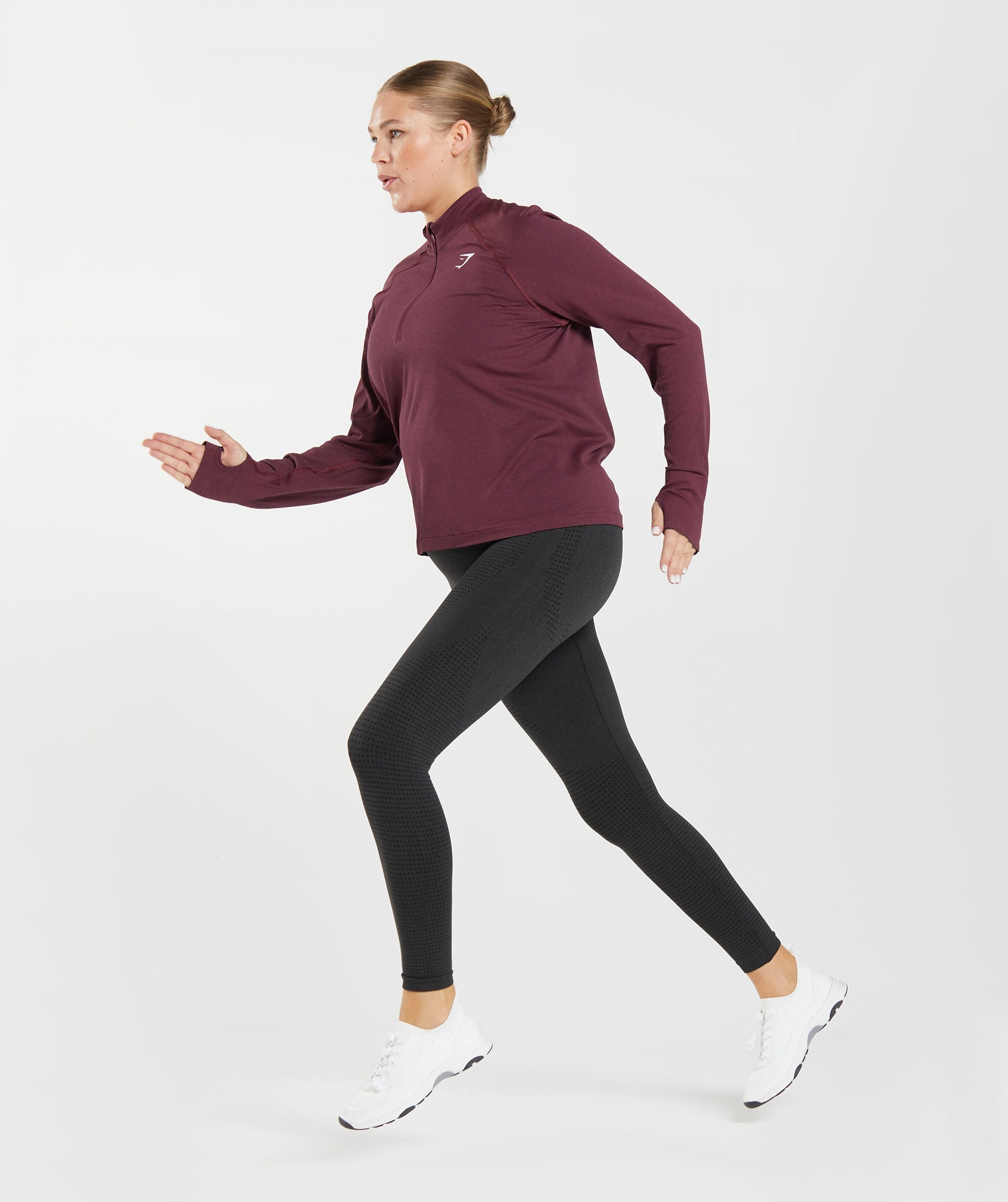 Burgundy Women's Gymshark Vital Seamless 2.0 1/2 Zip Pullover Sweatshirts | SLRVHT-503