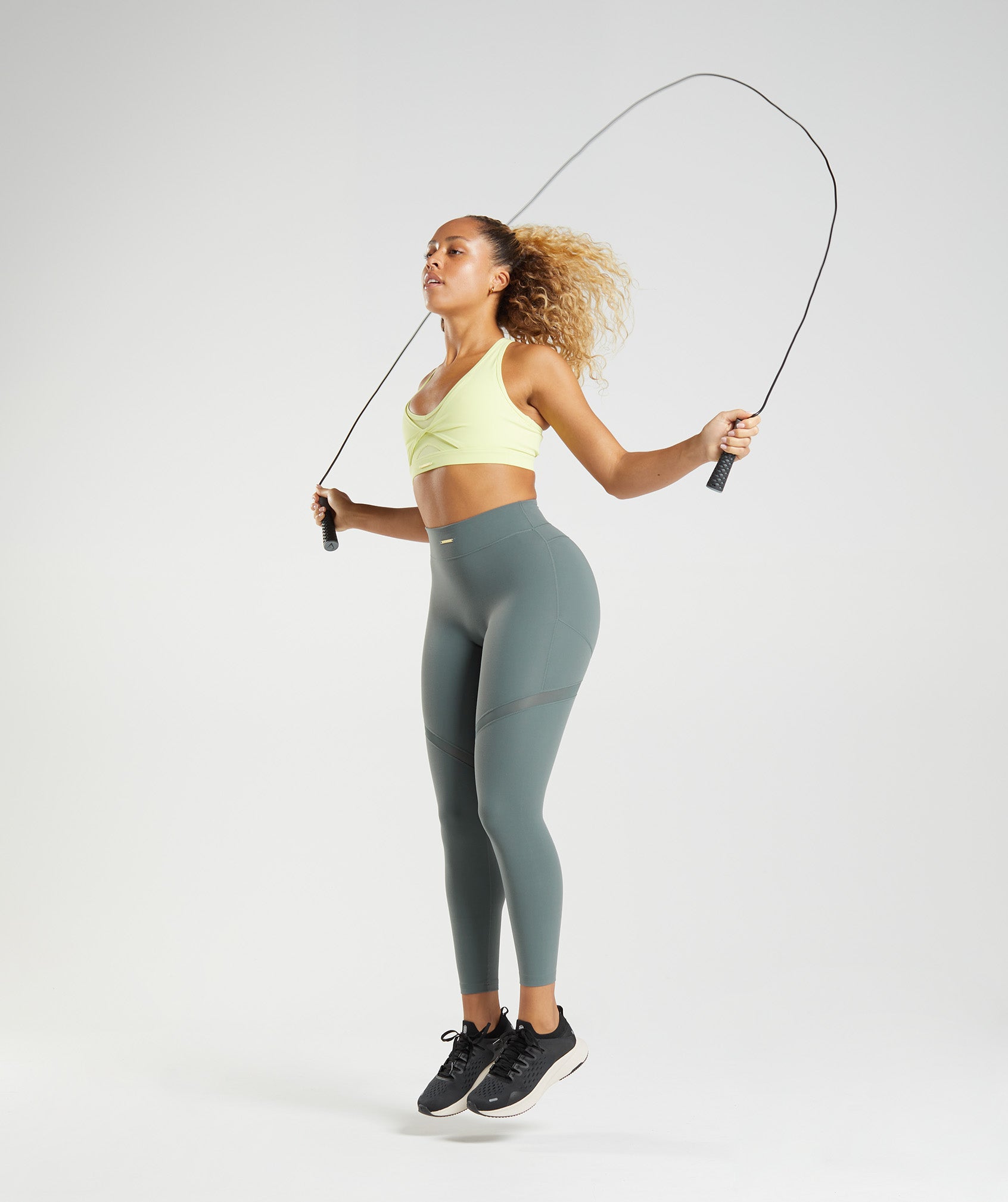 Dark Blue Women's Gymshark Whitney Mesh Leggings | NQUAVY-178