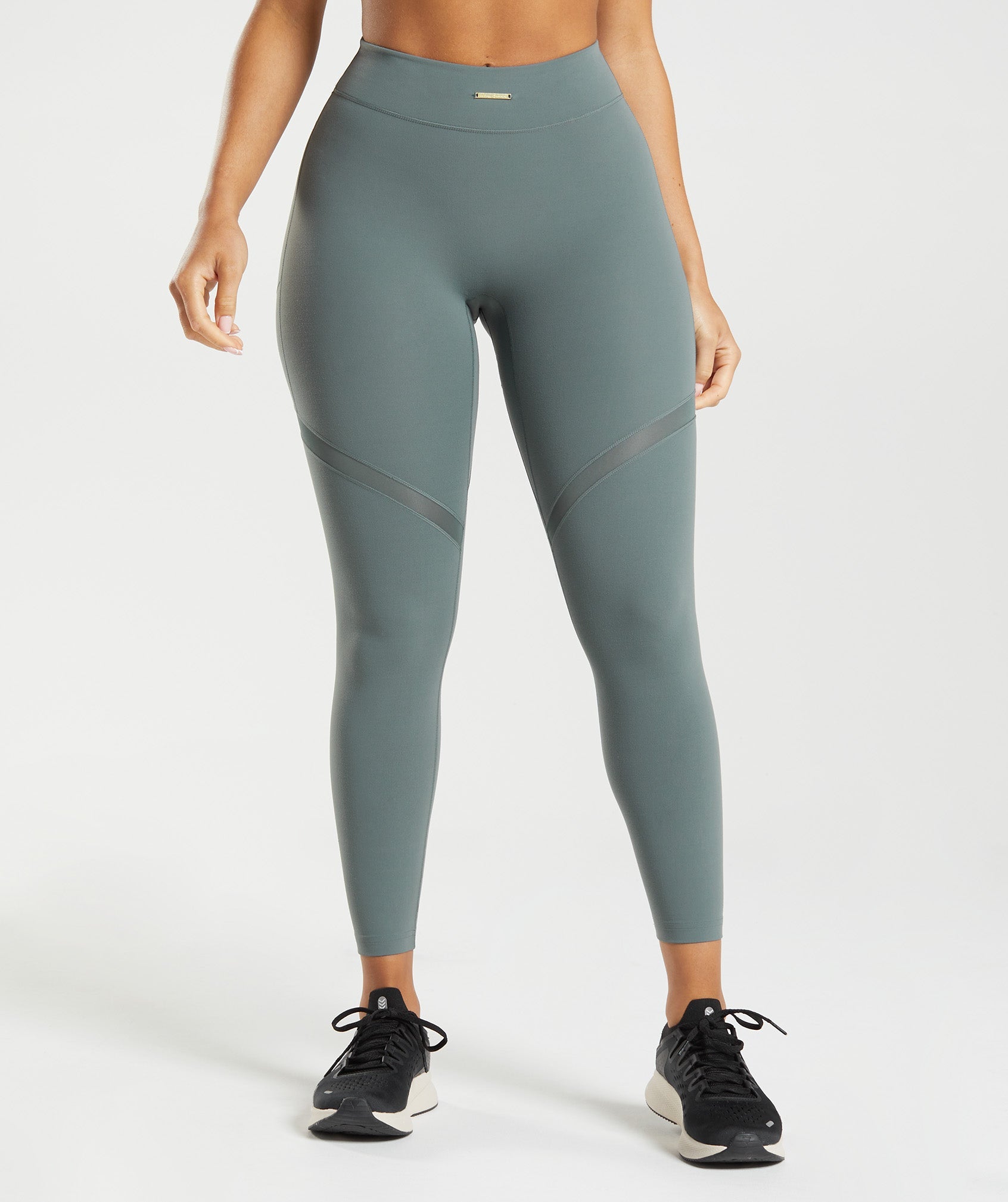 Dark Blue Women\'s Gymshark Whitney Mesh Leggings | NQUAVY-178