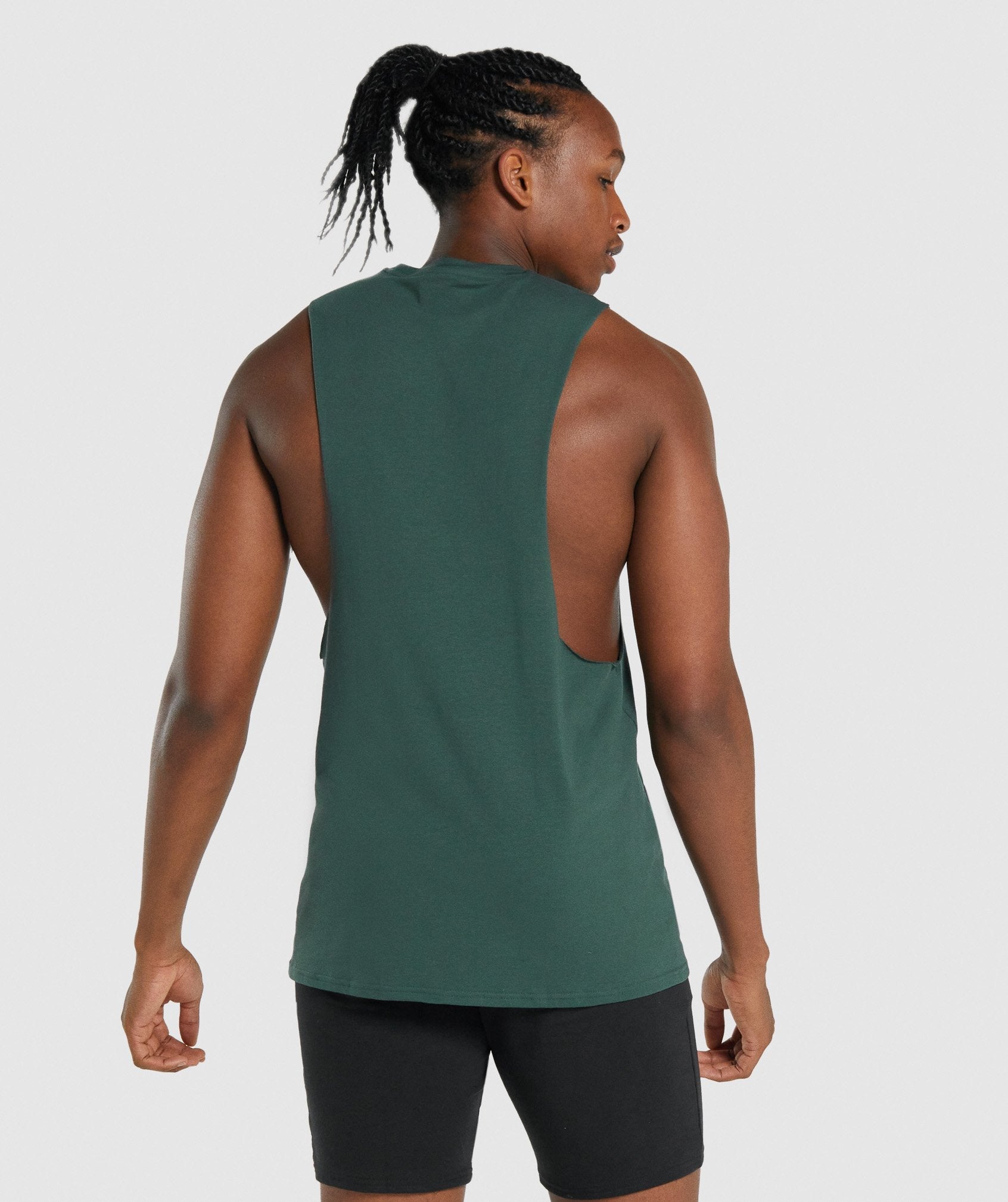 Dark Green Men's Gymshark Critical 2.0 Drop Arm Tanks | AXLSJR-602