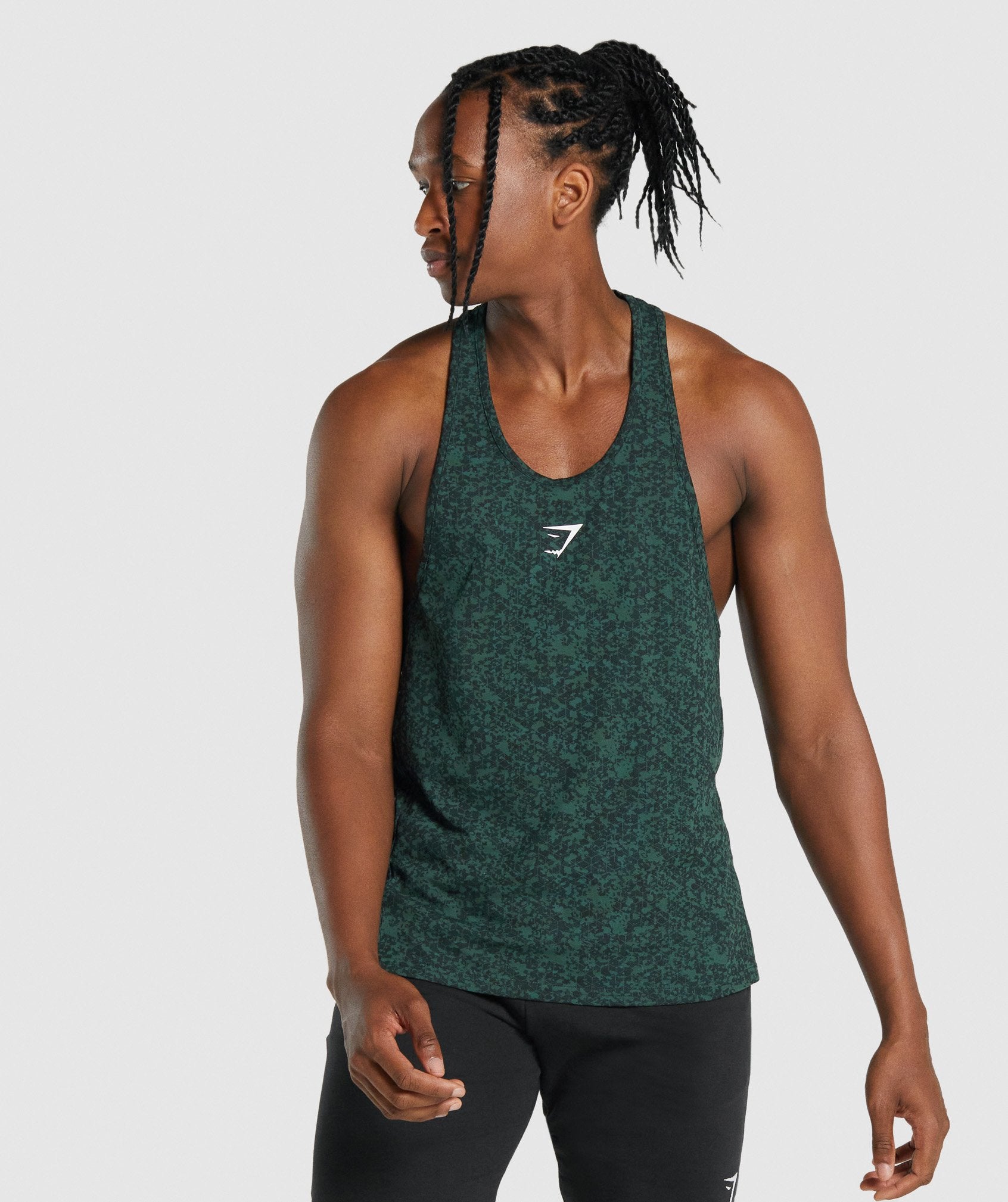 Dark Green Men\'s Gymshark Critical 2.0 Stringer Vest | YTUQJF-286