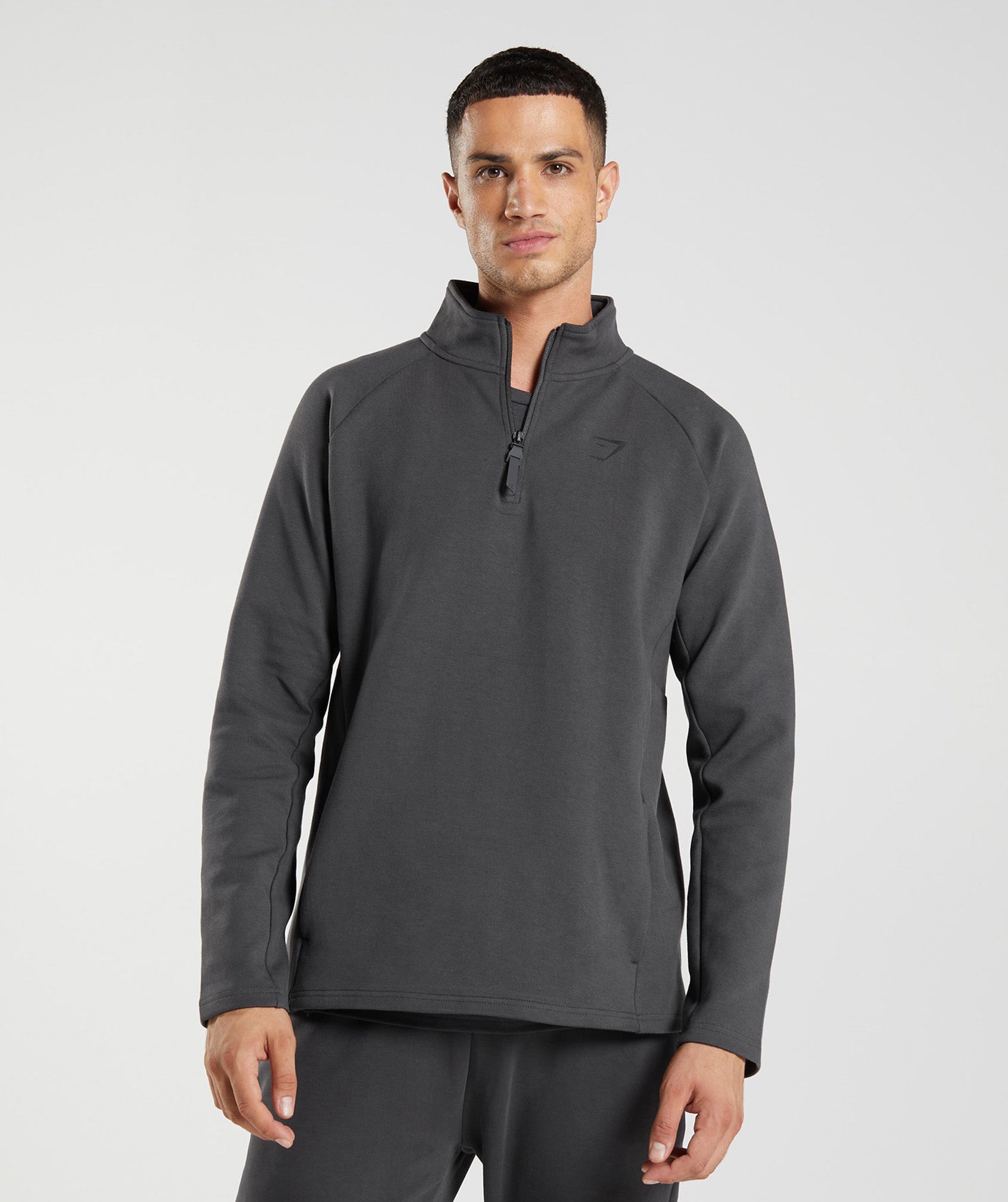 Dark Grey Men\'s Gymshark Rest Day 1/4 Zip Tops | RDPIVC-873