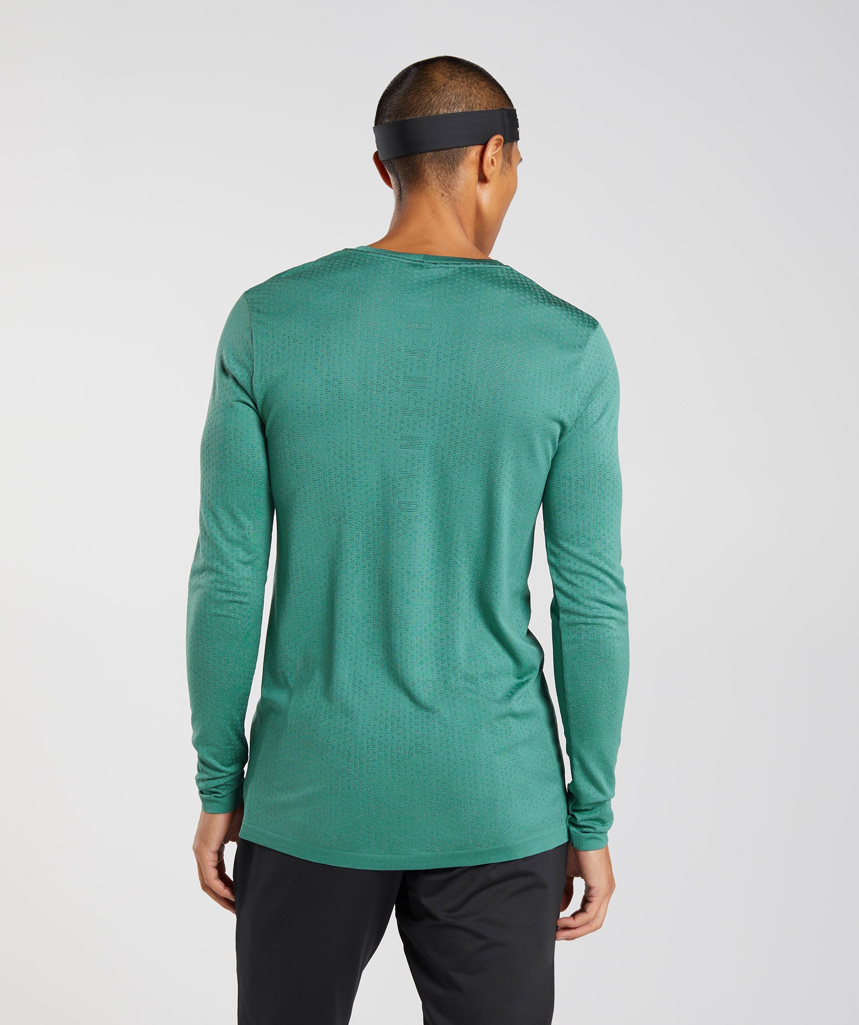 Green / Green Men's Gymshark Sport Seamless Long Sleeve T Shirts | NVAHKE-651