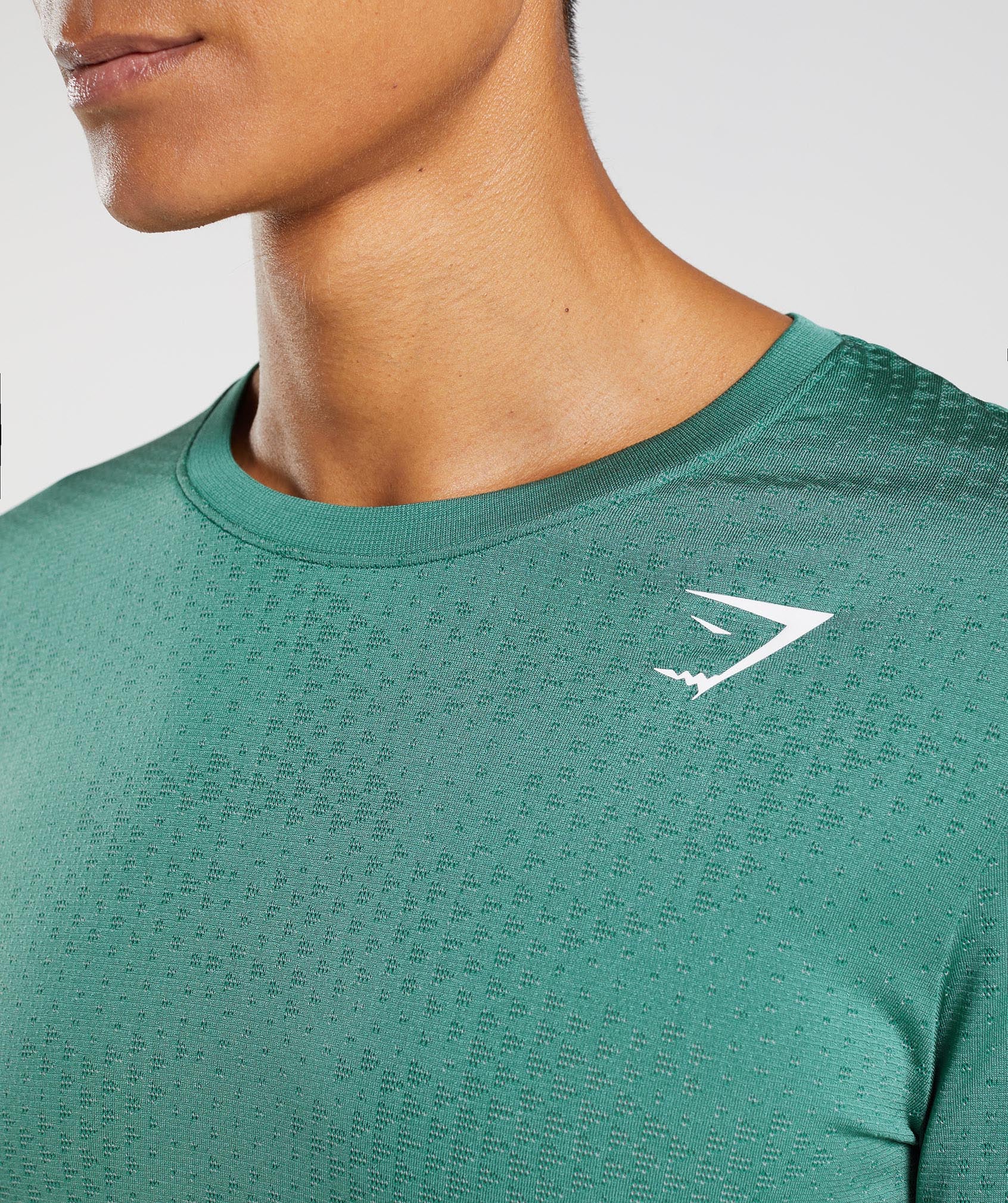 Green / Green Men's Gymshark Sport Seamless Long Sleeve T Shirts | NVAHKE-651