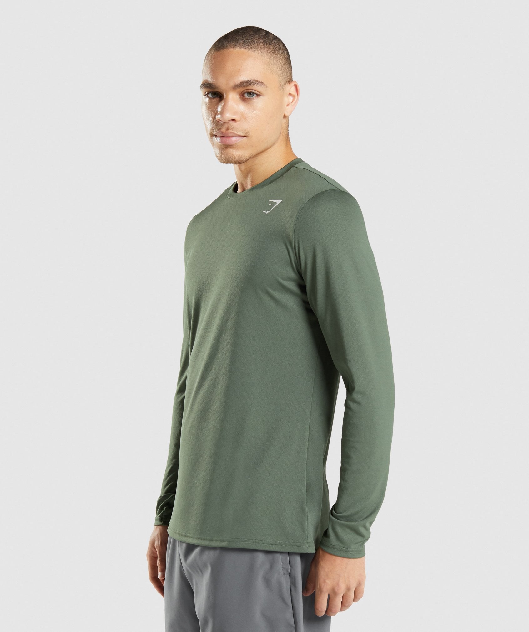 Green Men's Gymshark Arrival Long Sleeve T Shirts | ODTGNR-932