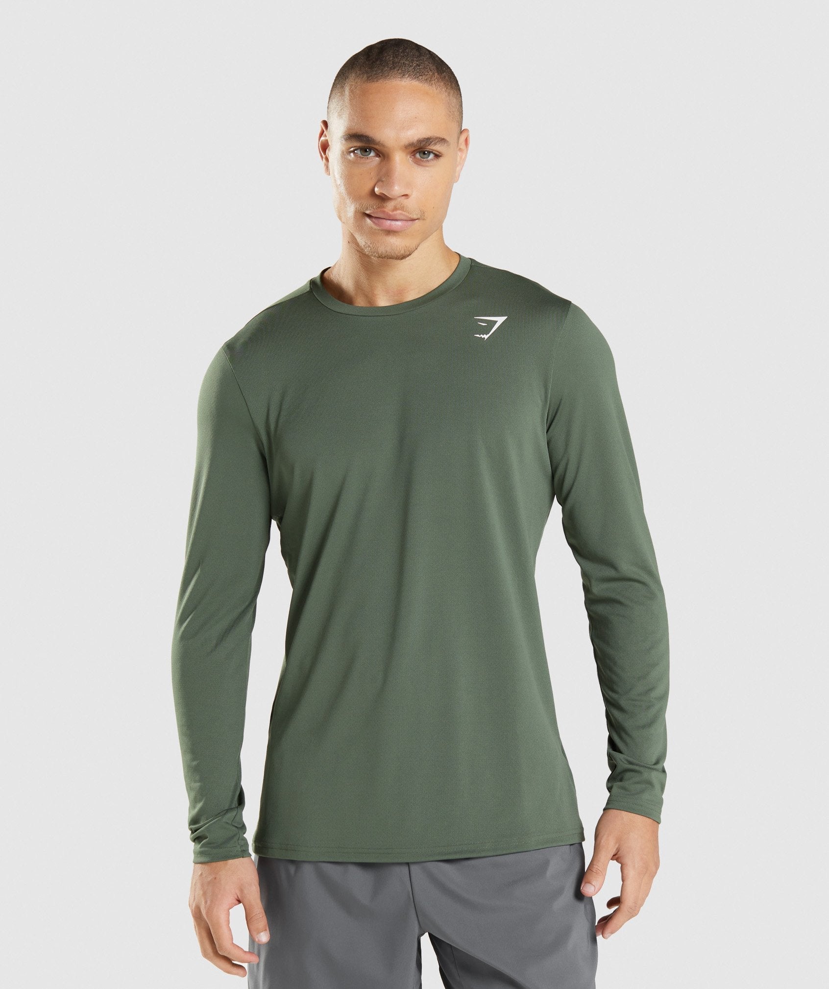 Green Men\'s Gymshark Arrival Long Sleeve T Shirts | ODTGNR-932