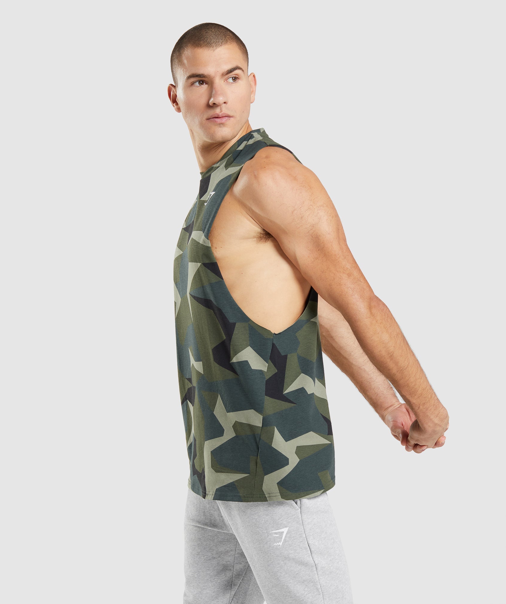 Green Men's Gymshark Critical Drop Arm Tanks | QJEMPI-859