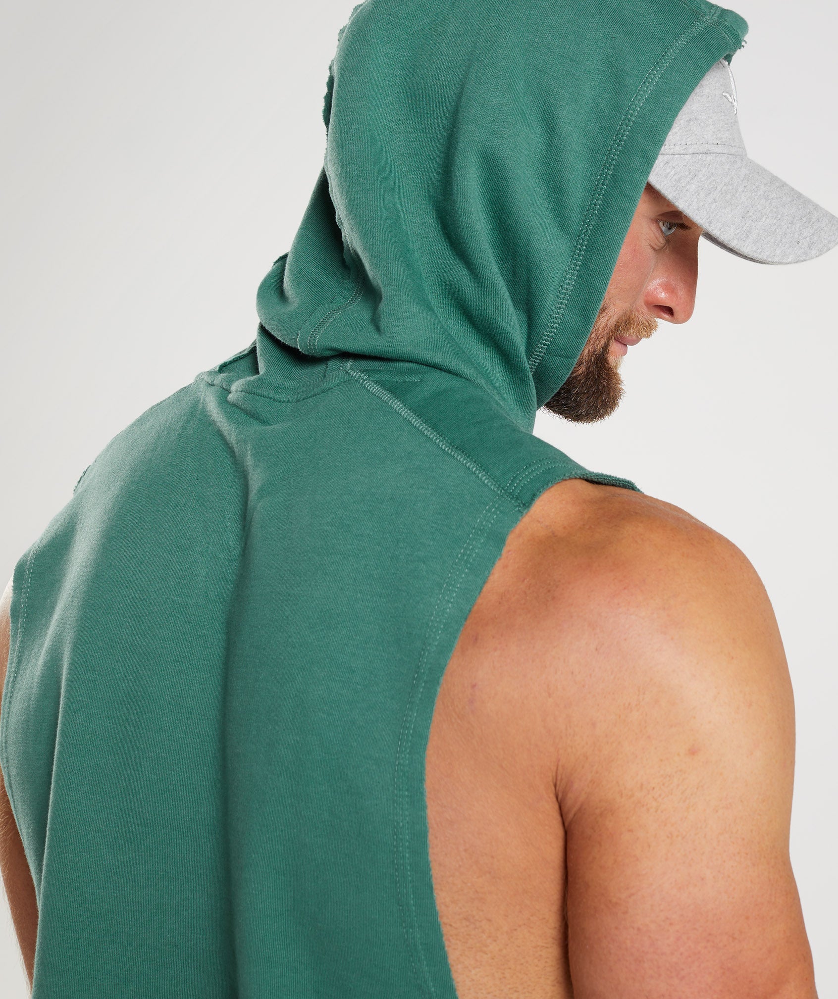 Green Men's Gymshark Legacy Drop Arm Hoodie | SUMVIN-361