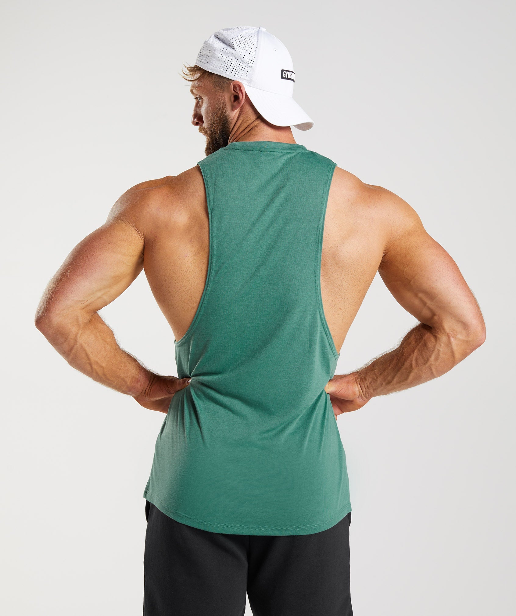 Green Men's Gymshark Legacy Drop Arm Tanks | JLHXIF-389