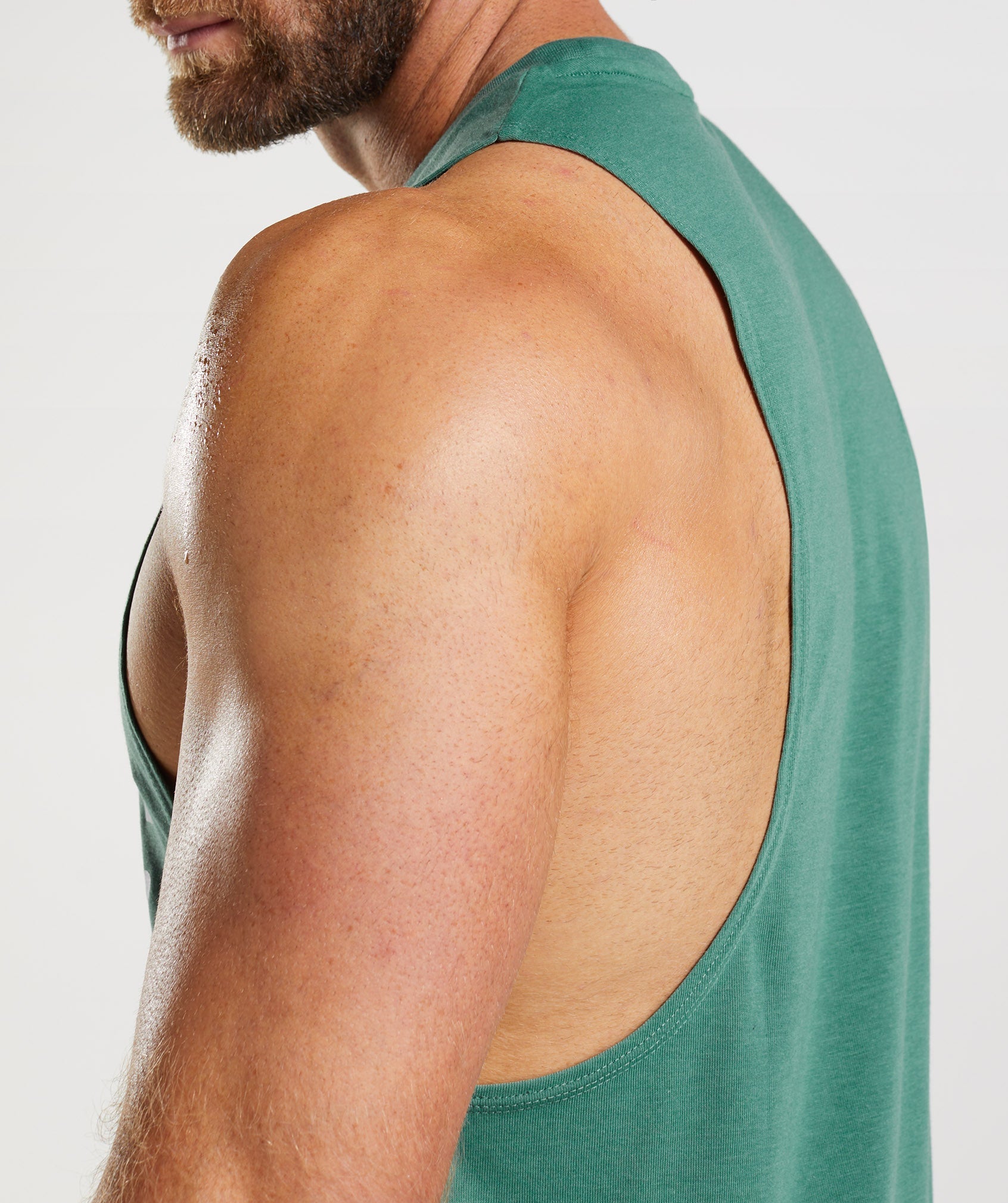 Green Men's Gymshark Legacy Drop Arm Tanks | JLHXIF-389